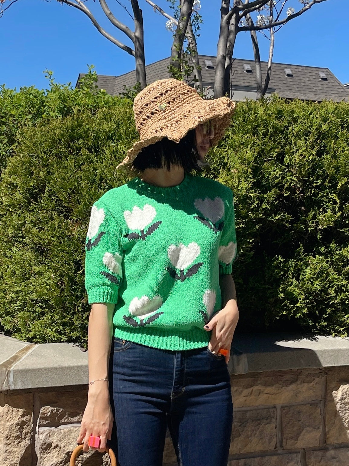 Tulip Knit (black, green)