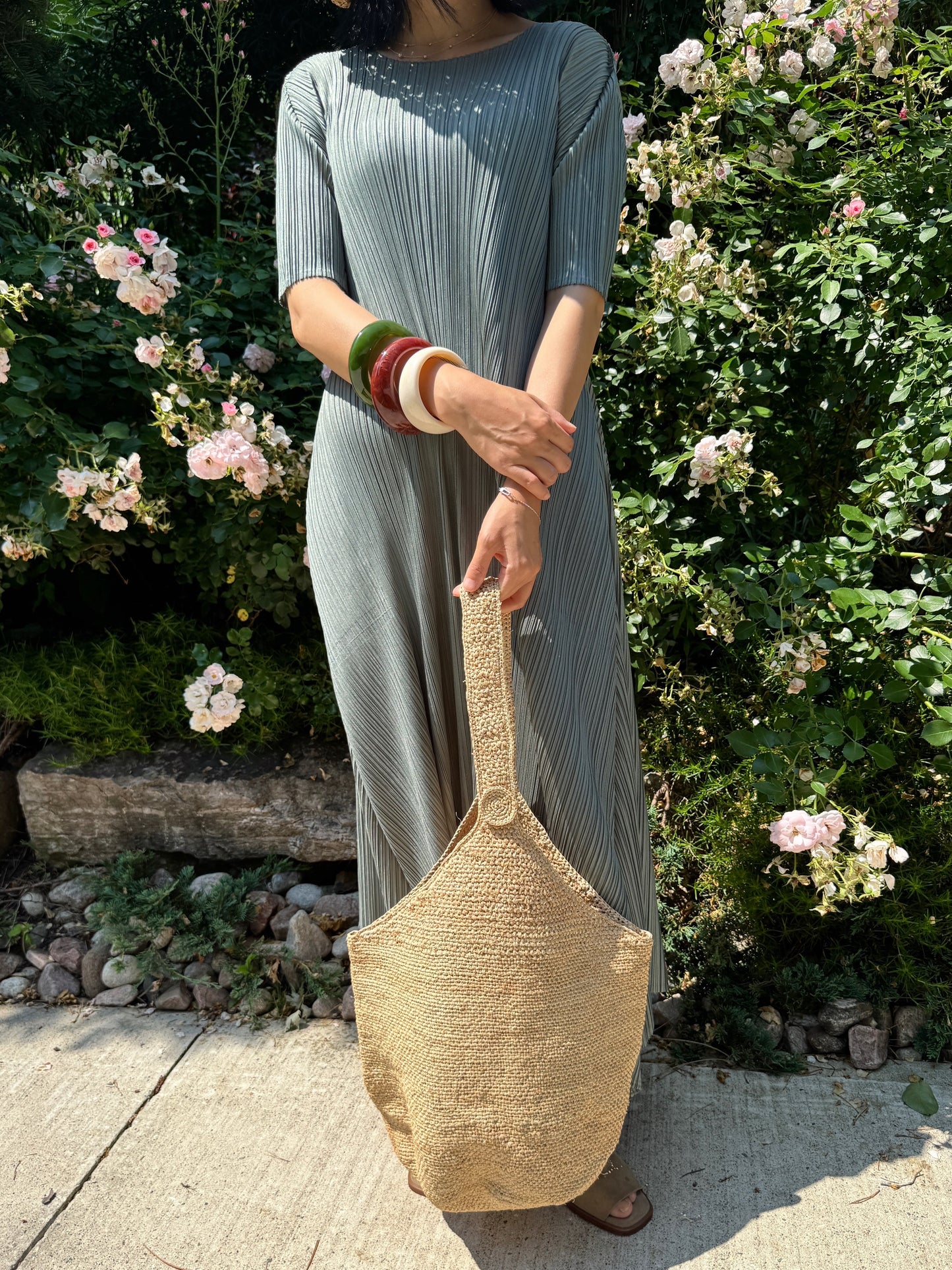 Raffia shoulder bag