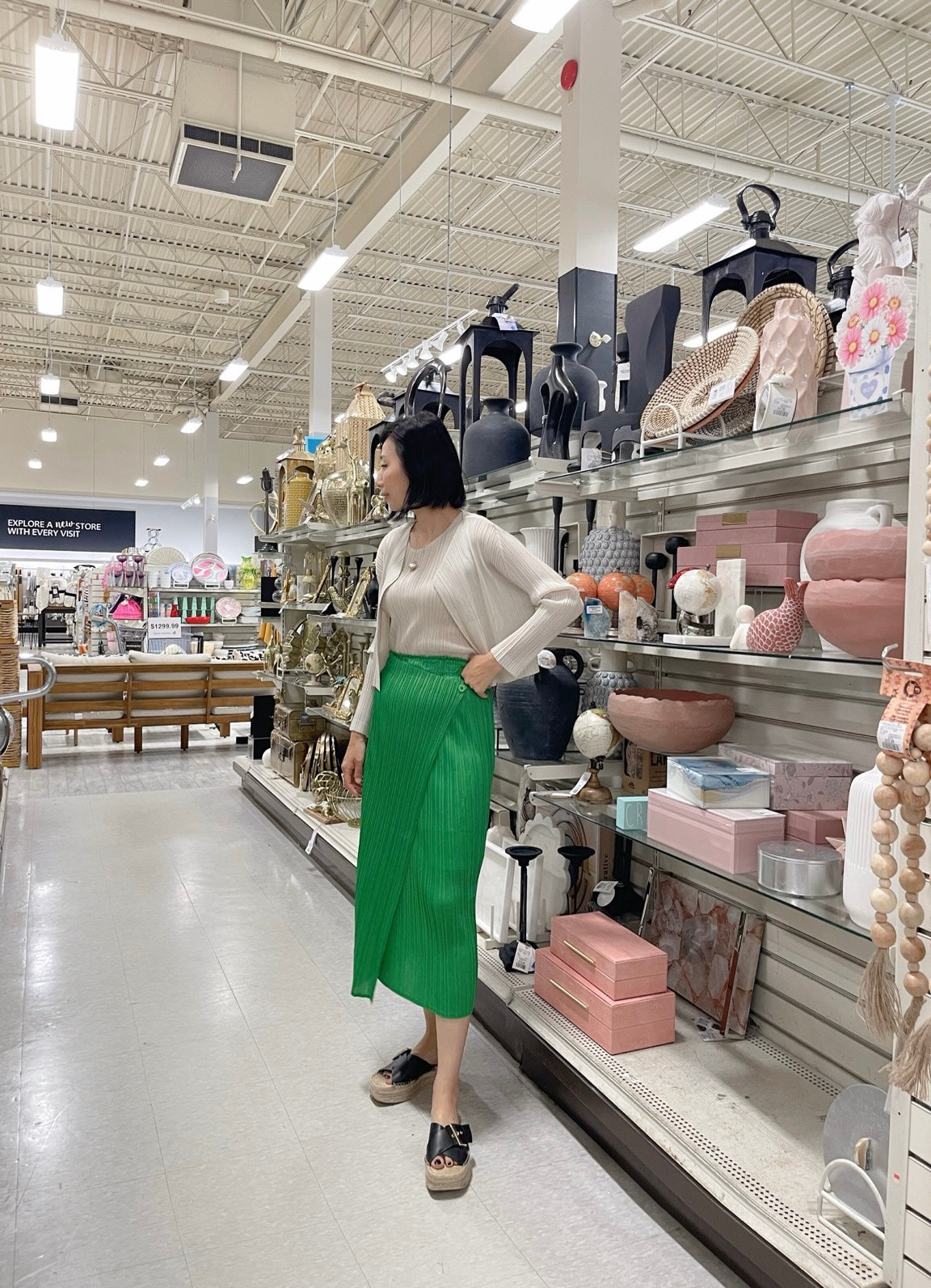 <SPECIAL> Button wrap skirt (green, blue, ivory)