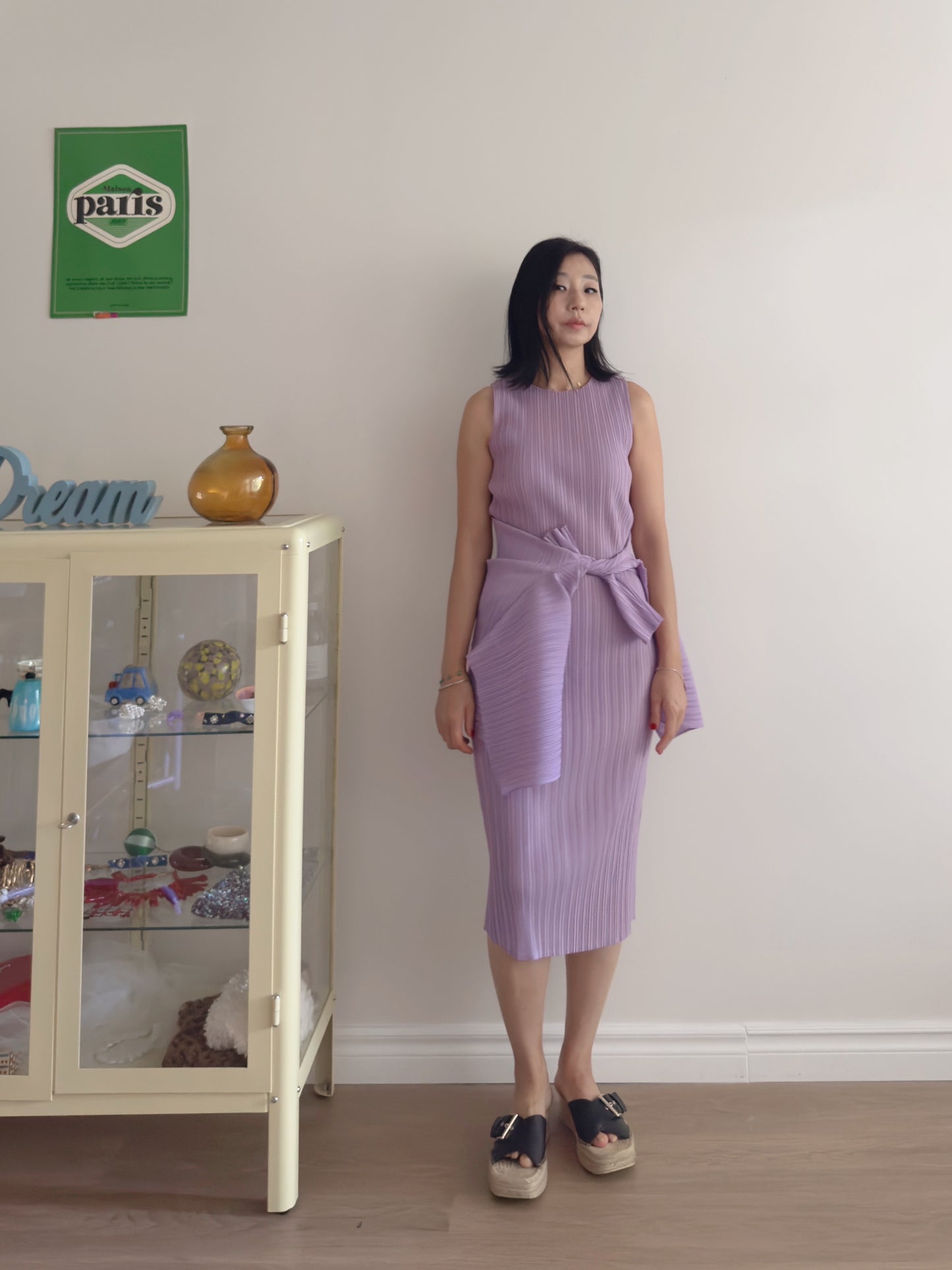 Lavender pleated dress