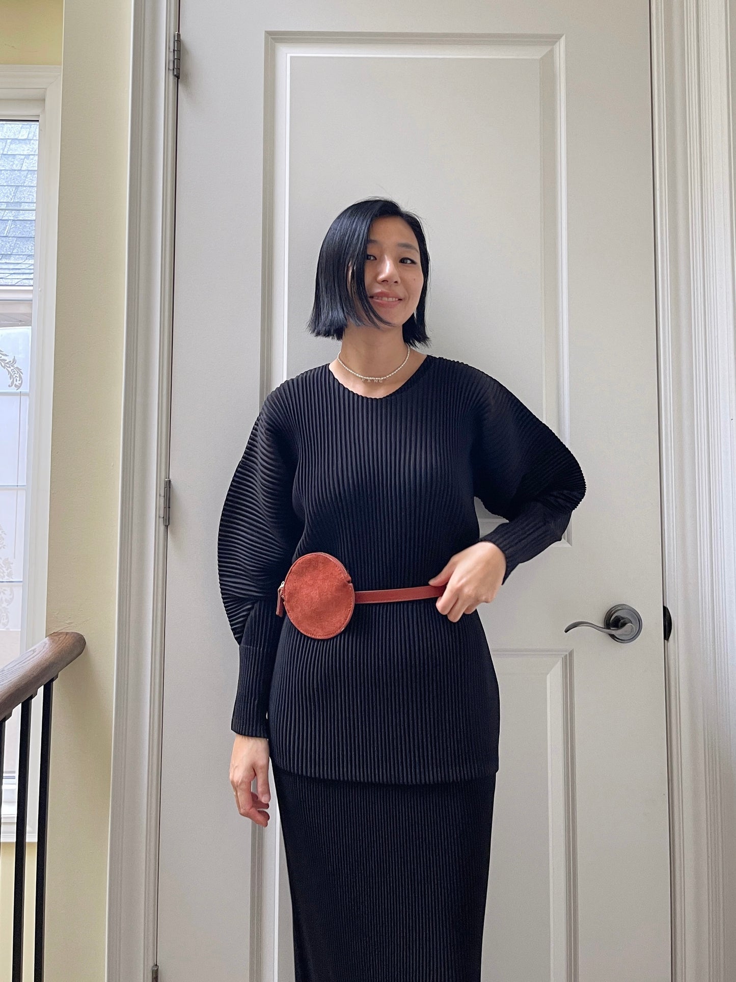 A-POC Pleats round tee ( black, ivory, red)