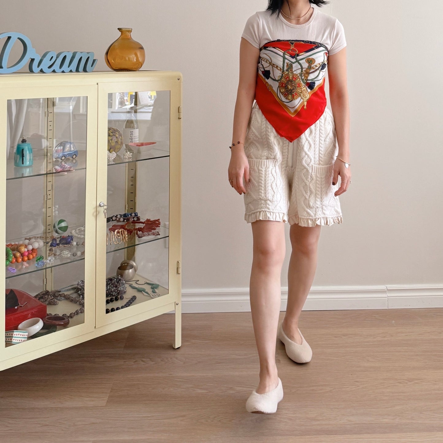 Wool knit shorts(ivory, red, black)