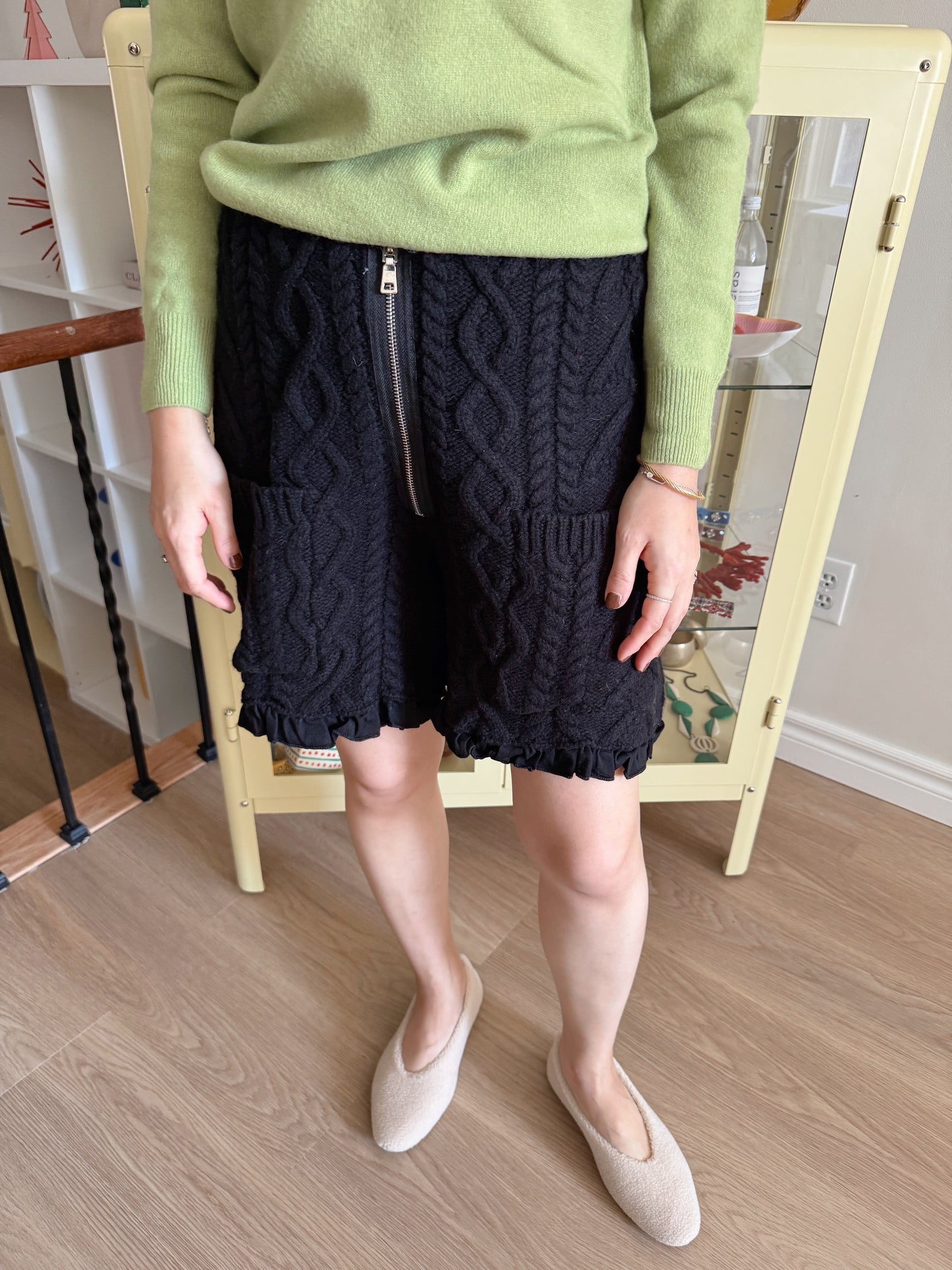 Wool knit shorts(ivory, red, black)