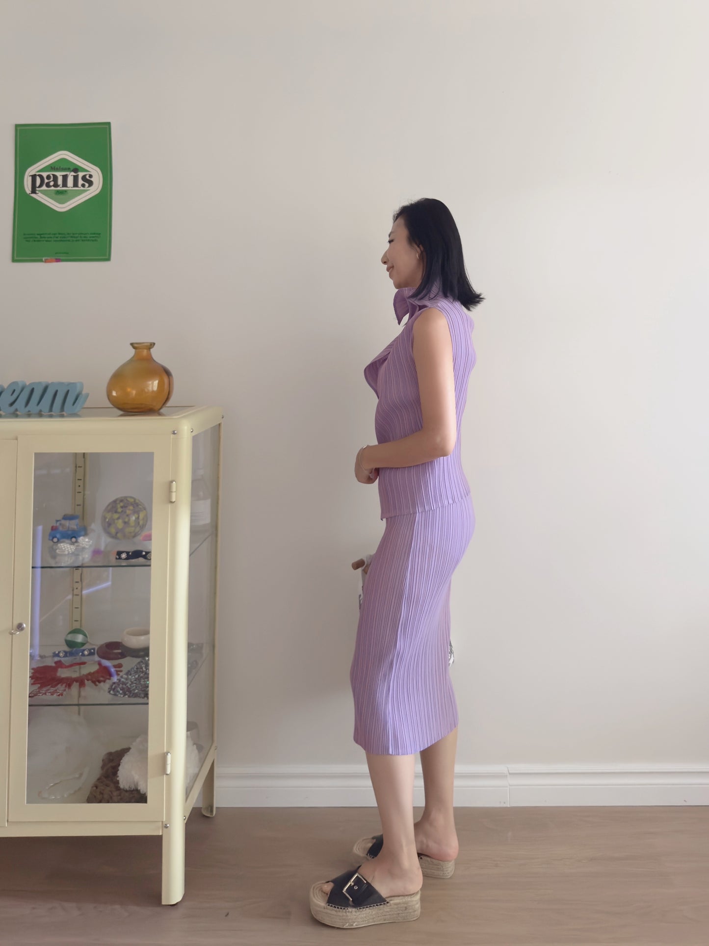 Lavender pleated dress