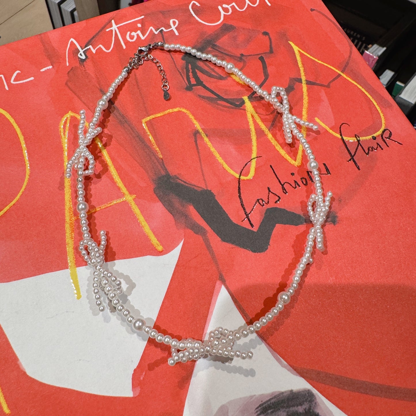 Choker Pearl bow Necklace