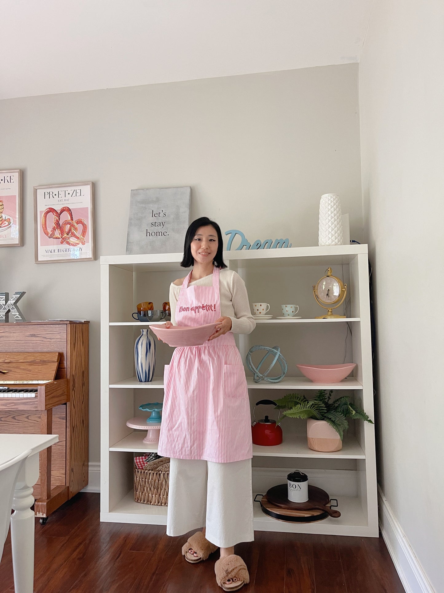 French Apron ( black, pink, blue)
