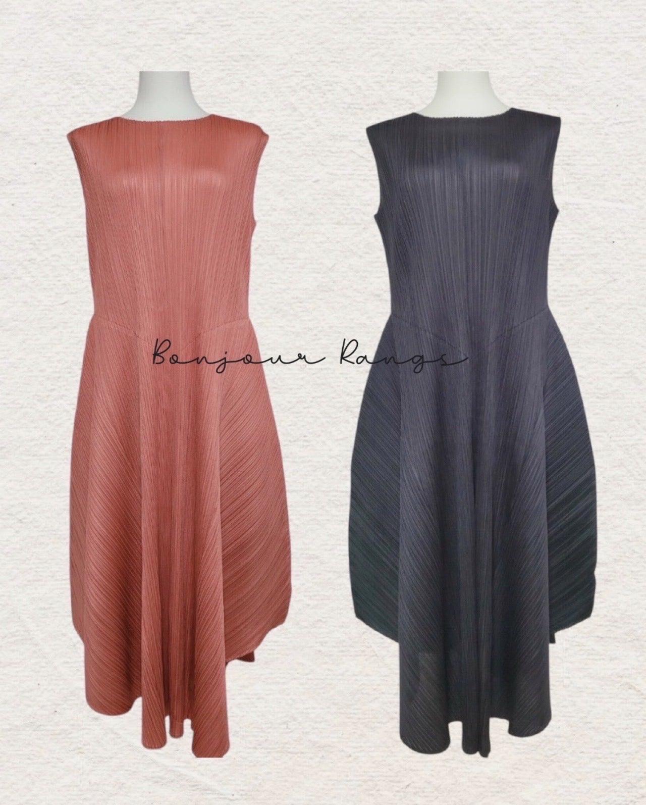 Pleats balloon dress(black, ruby)