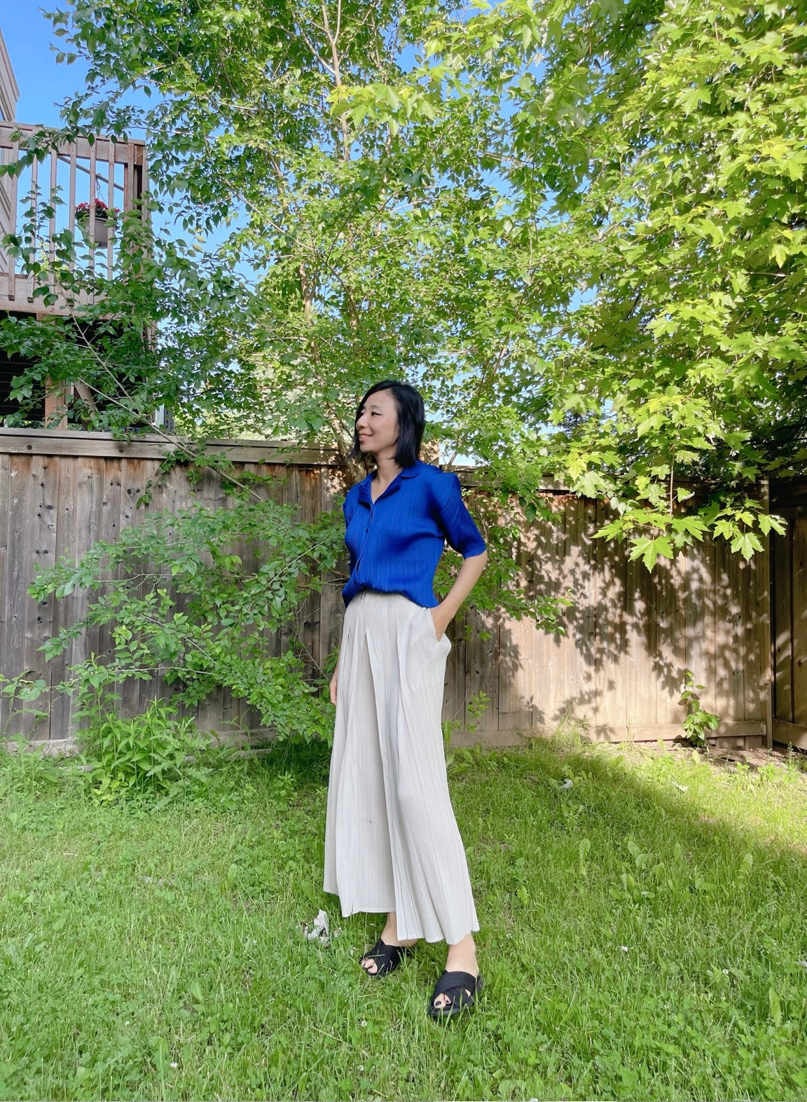 Button wrap pants (mustard, blue, ivory, black)