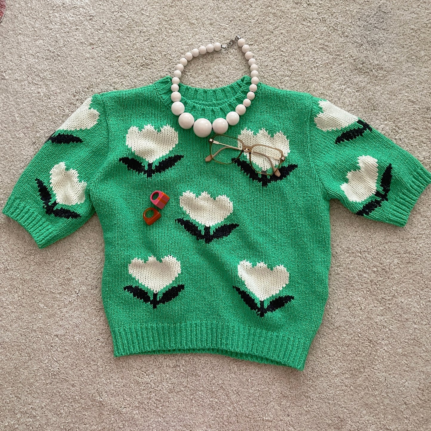 Tulip Knit (black, green)