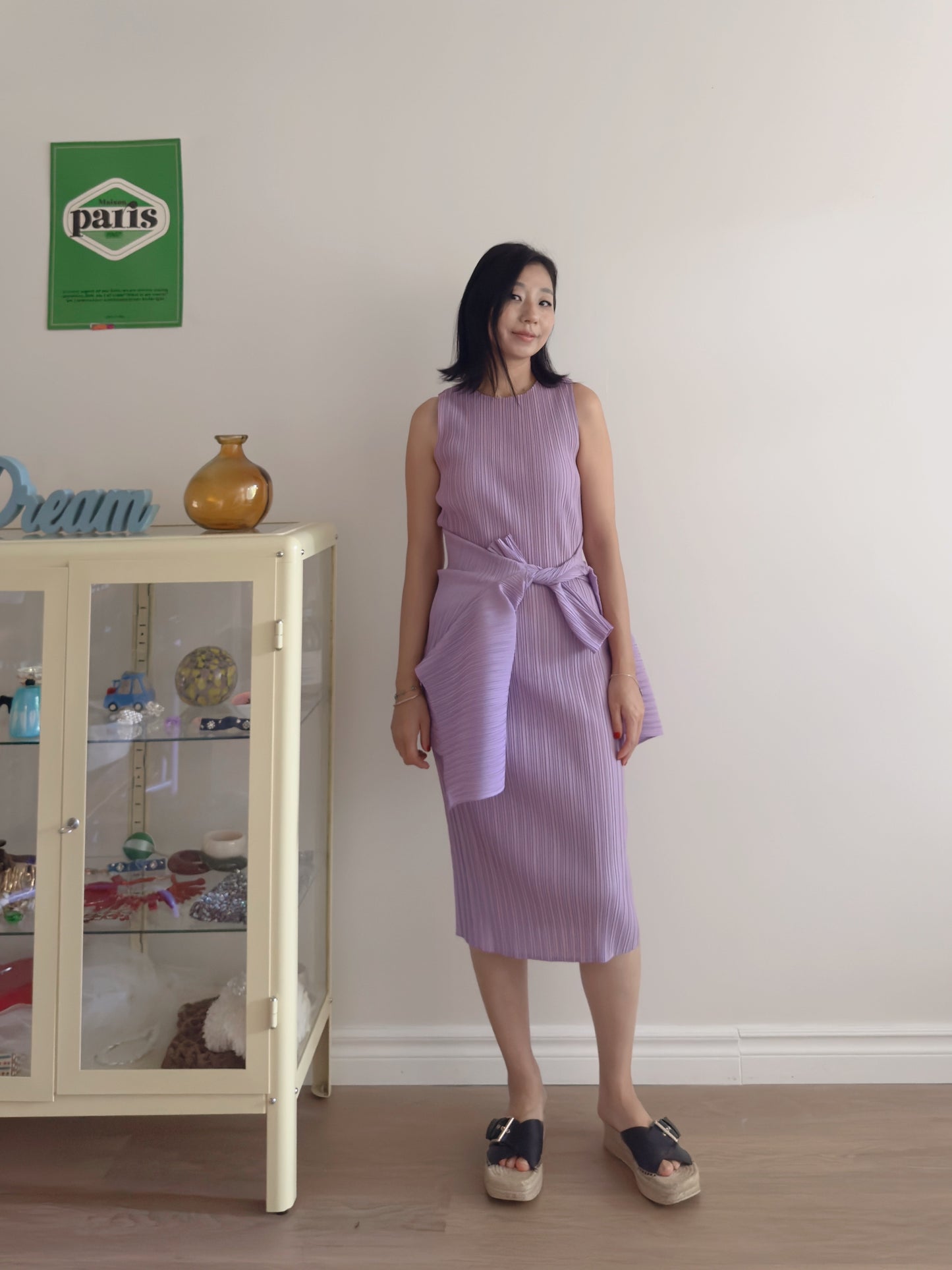 Lavender pleated dress