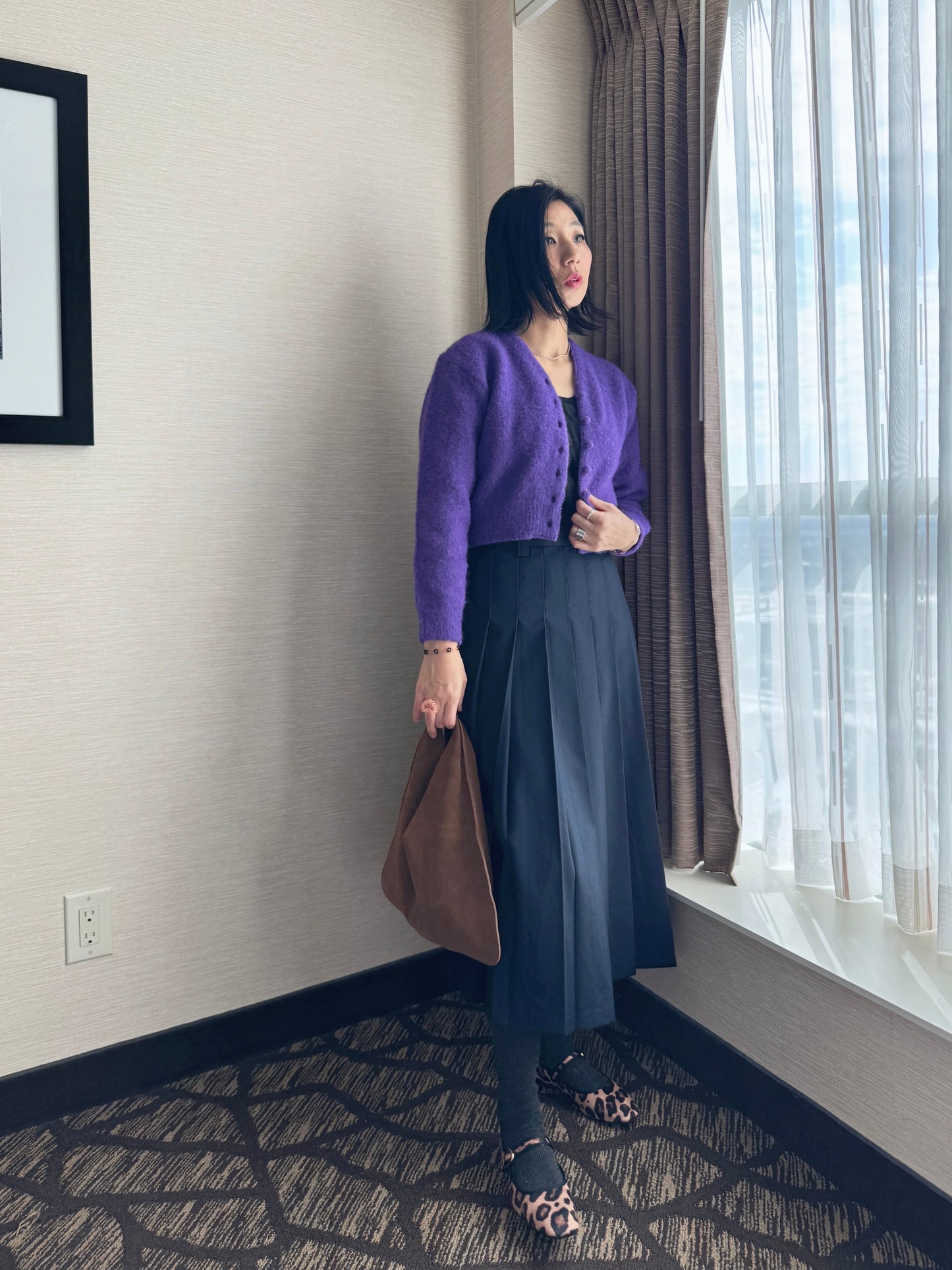 Premium Purple wool cardigan