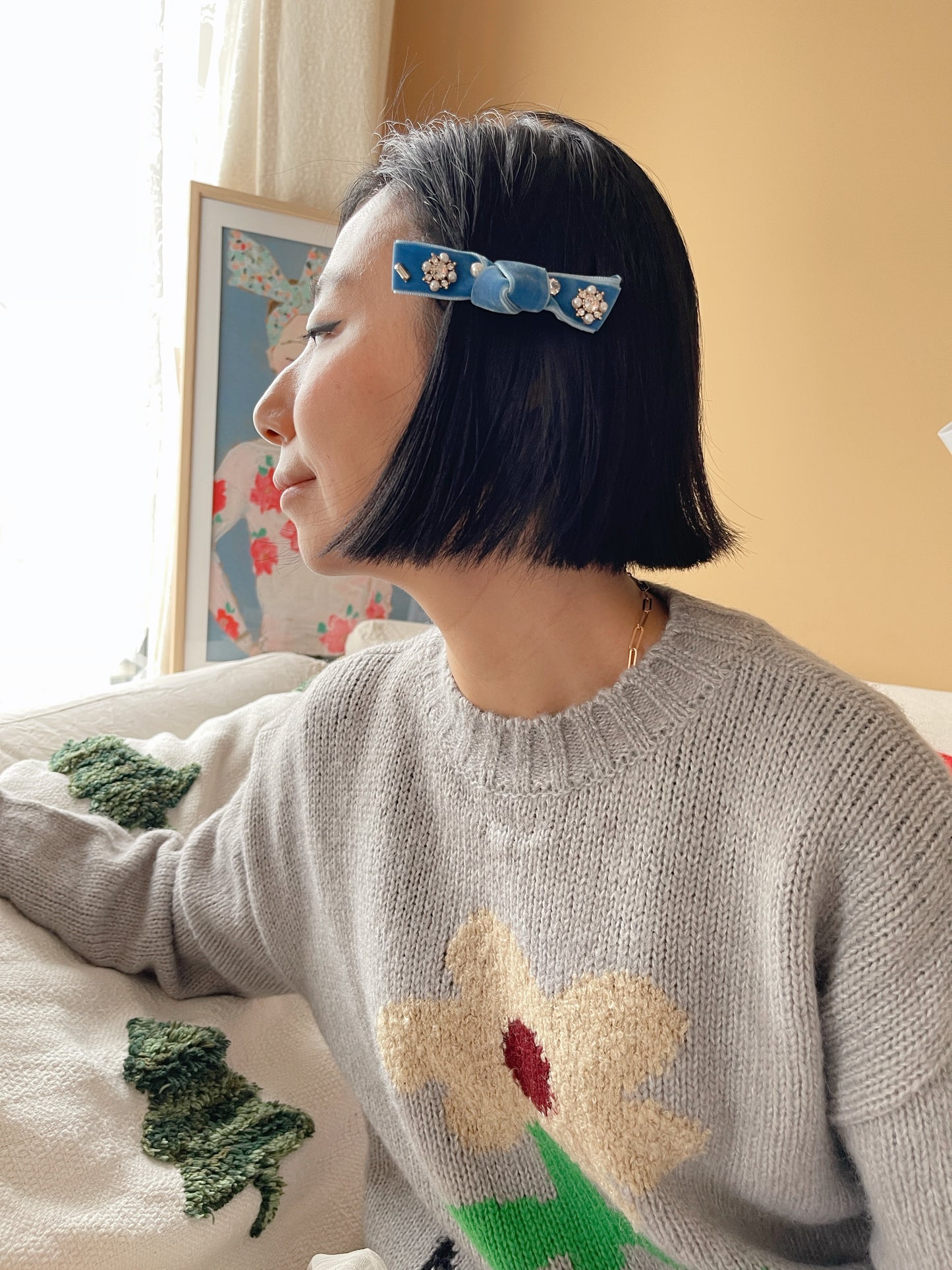Velvet Ribbon Hair Clips