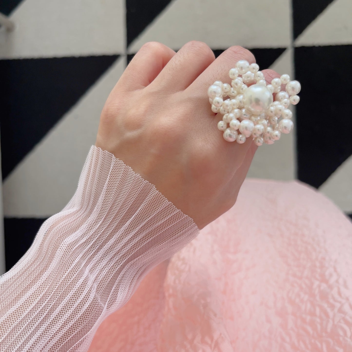 pearl ring (flower, ribbon,heart)