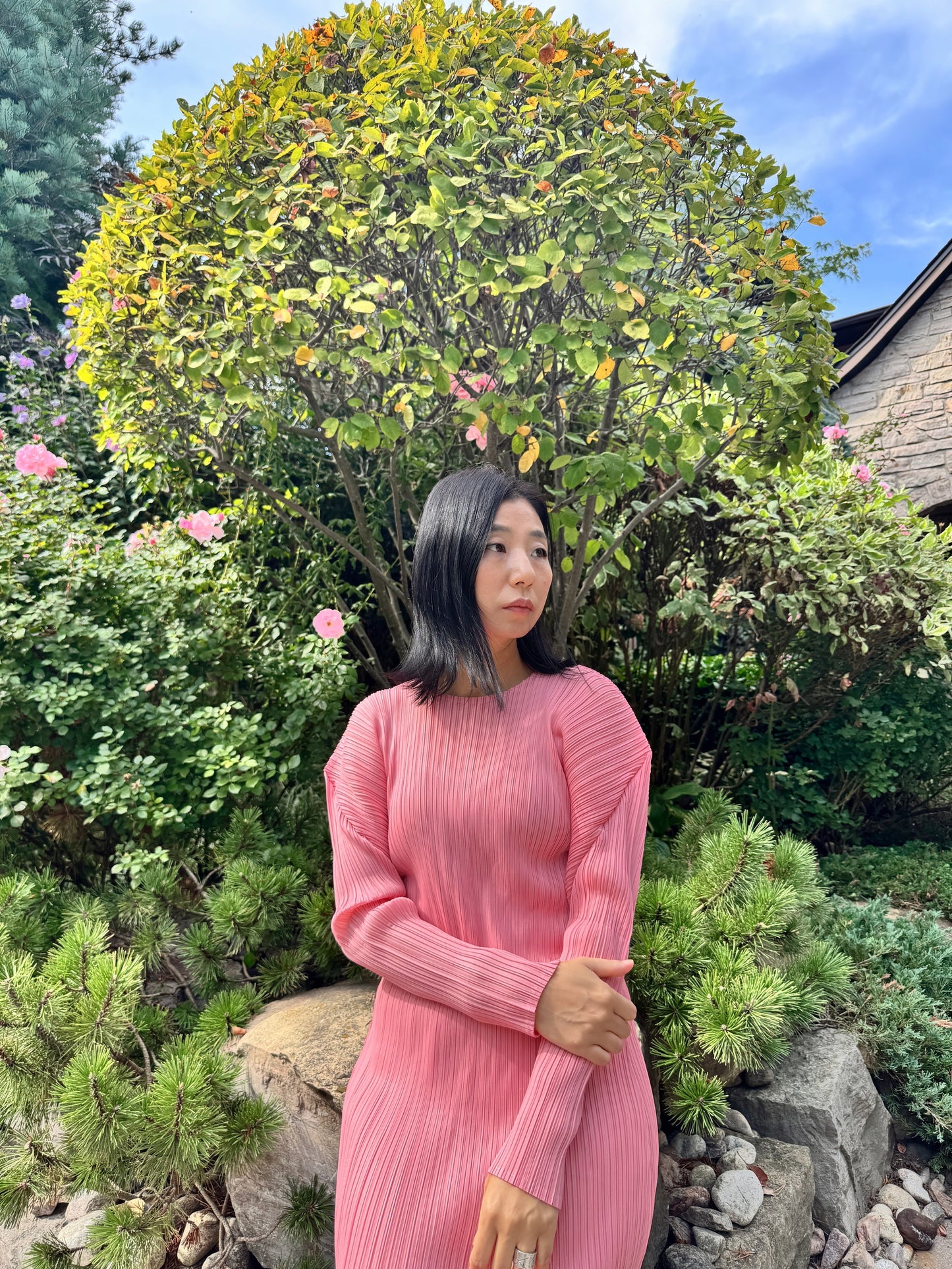 Edge dress (pink, blue)