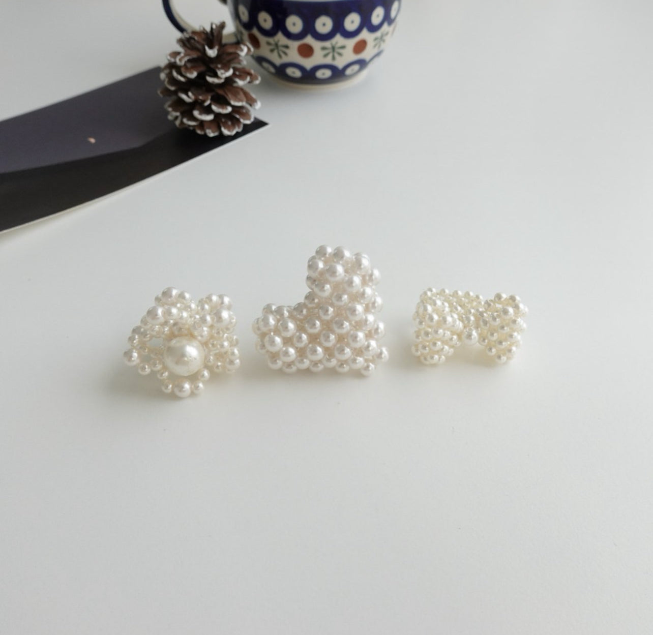 pearl ring (flower, ribbon,heart)