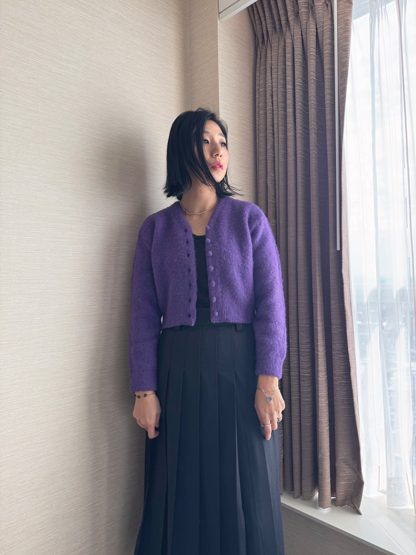 Premium Purple wool cardigan