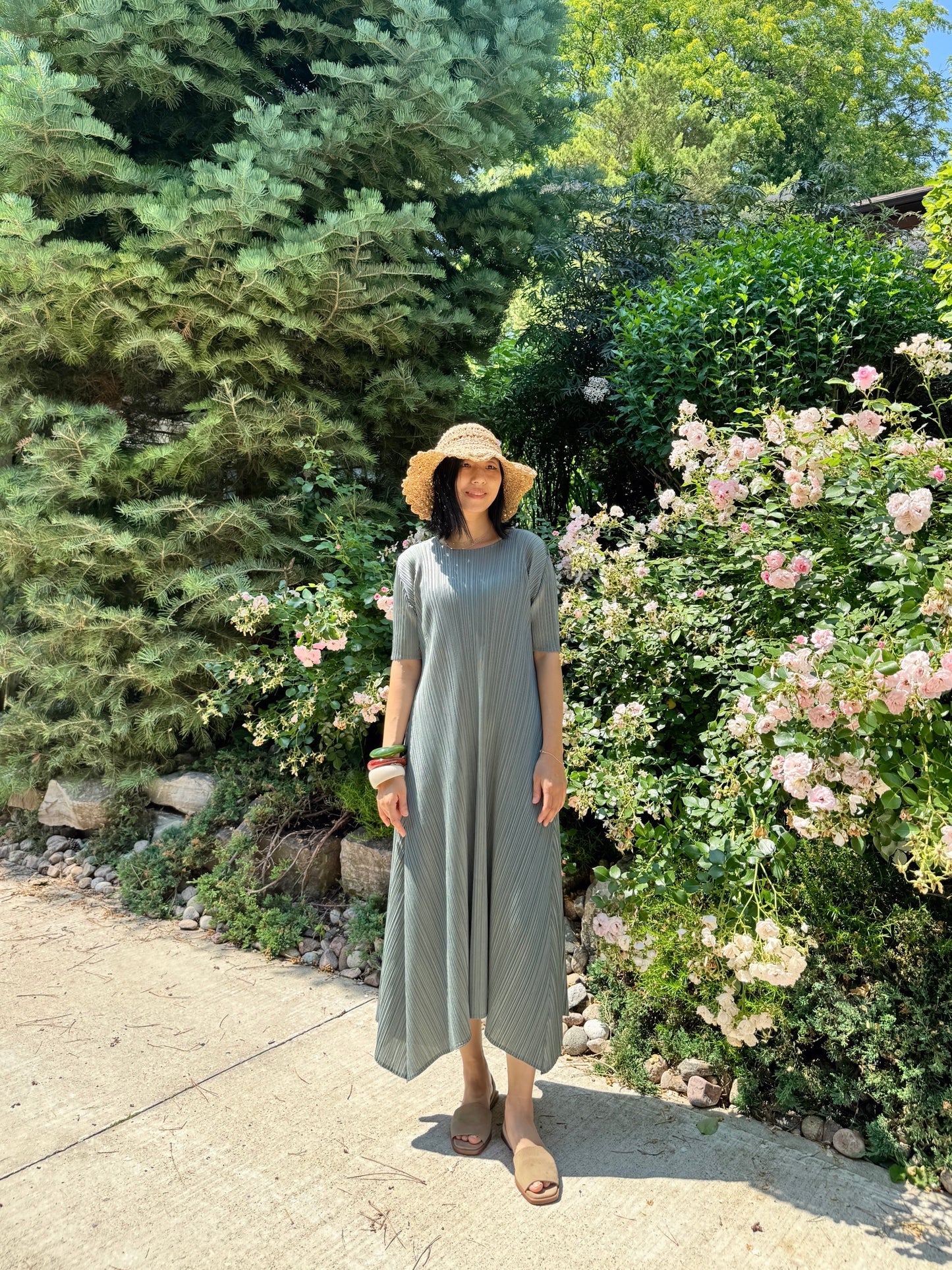 Pleats A-line Dress