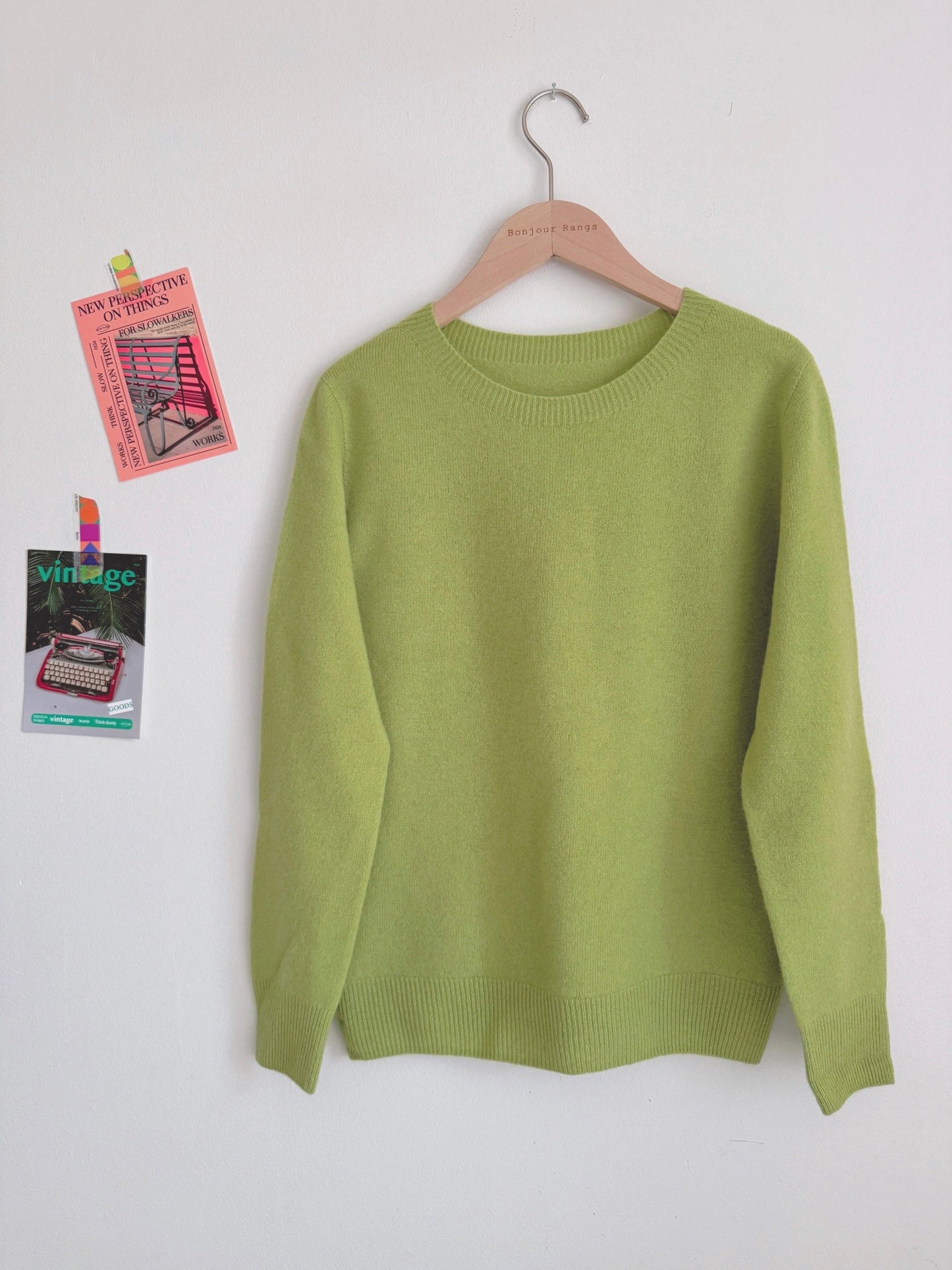 Wool round knit (pink, pastel green)