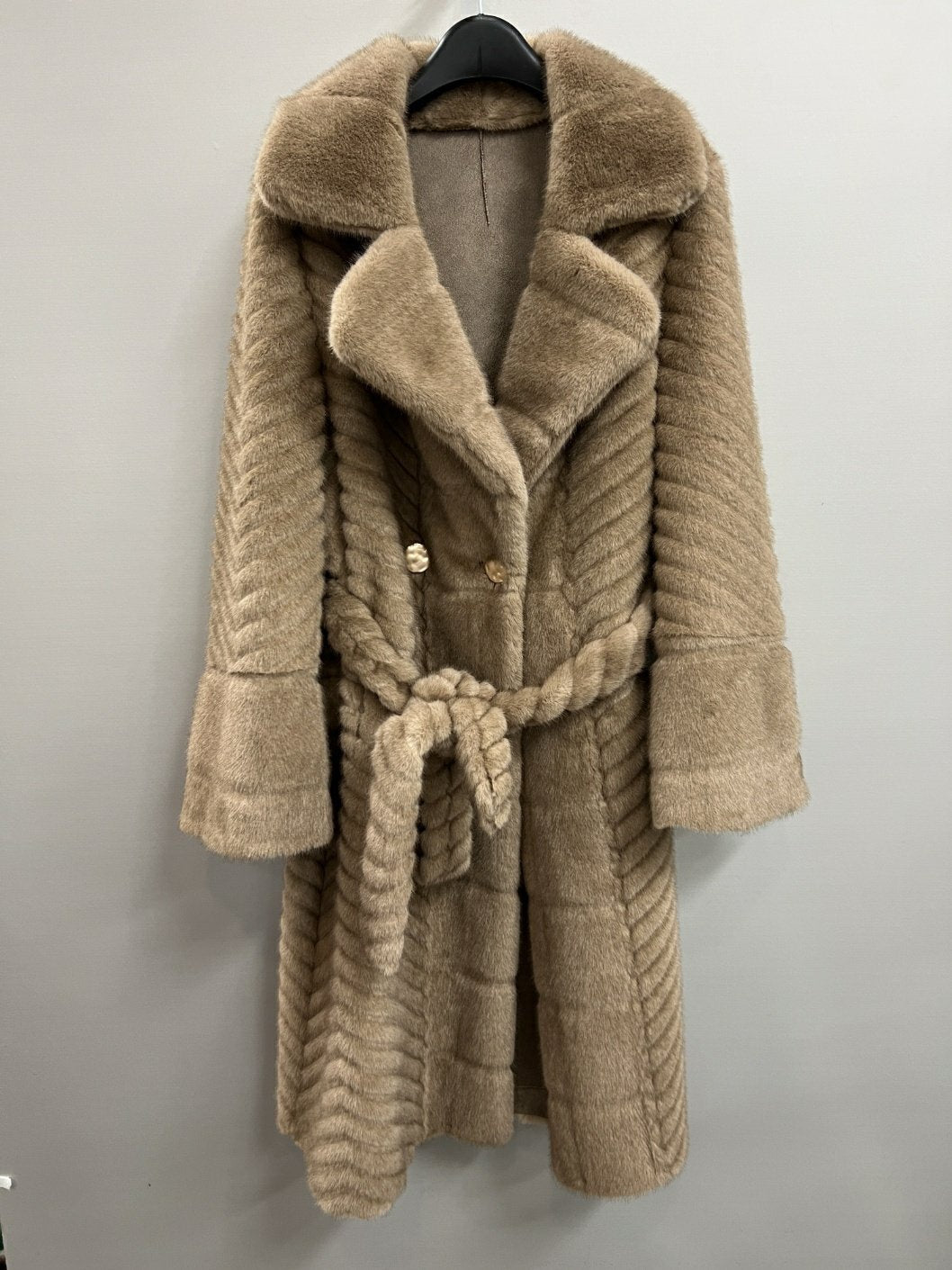 Eco mink coat 2 (brown, light brown, white)