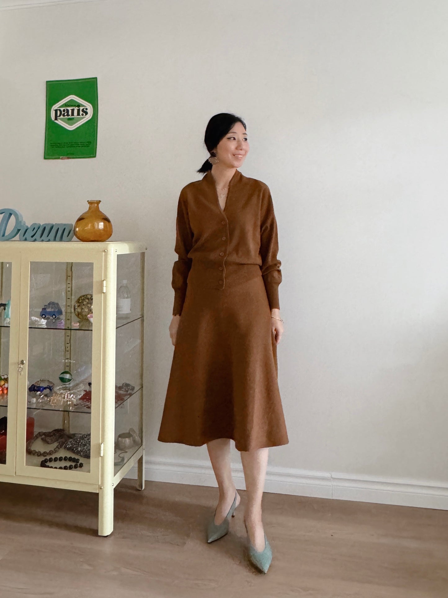 Merino wool cardigan set