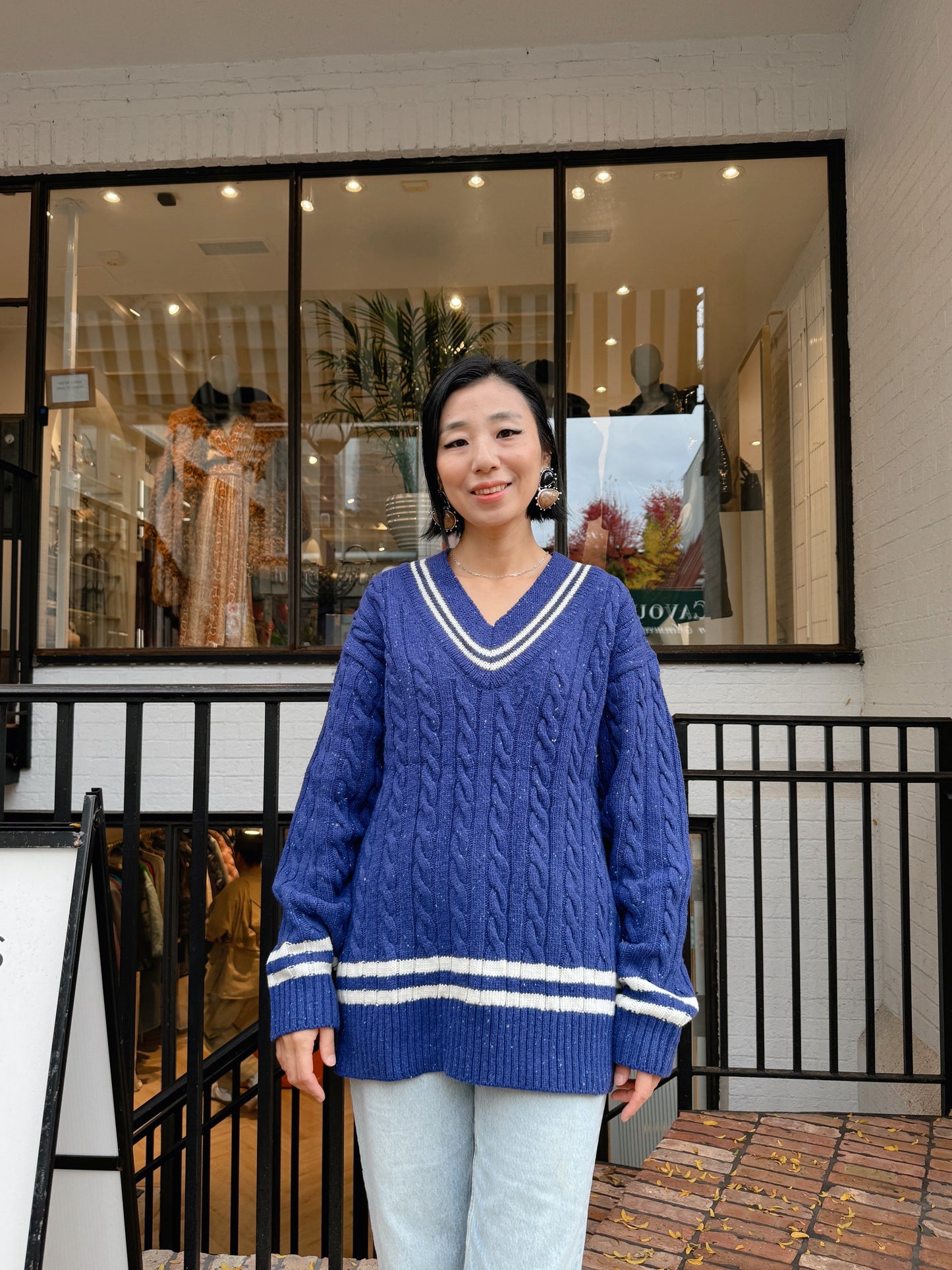 Noel cable knit (blue,red)