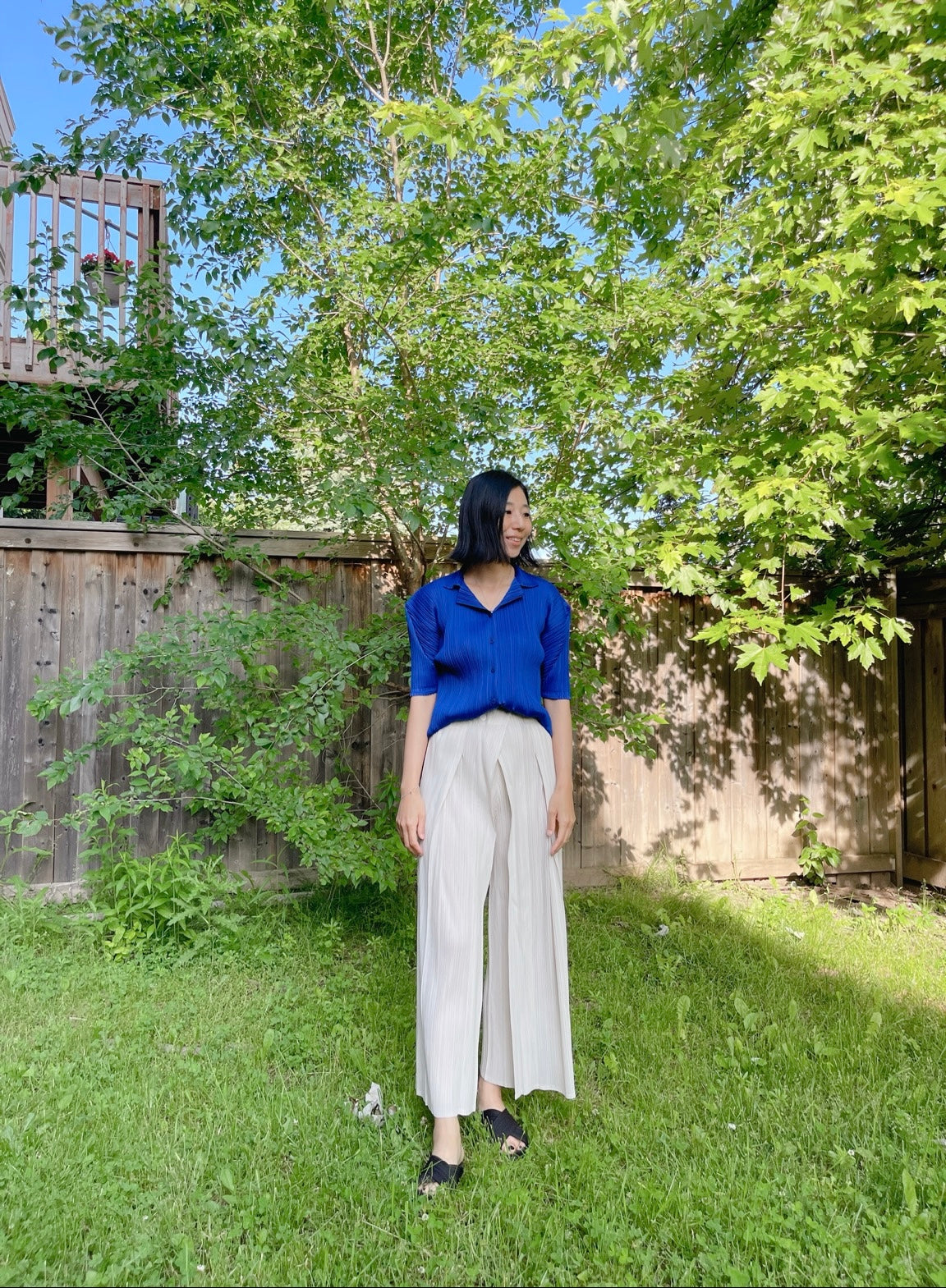 Button wrap pants (mustard, blue, ivory, black)