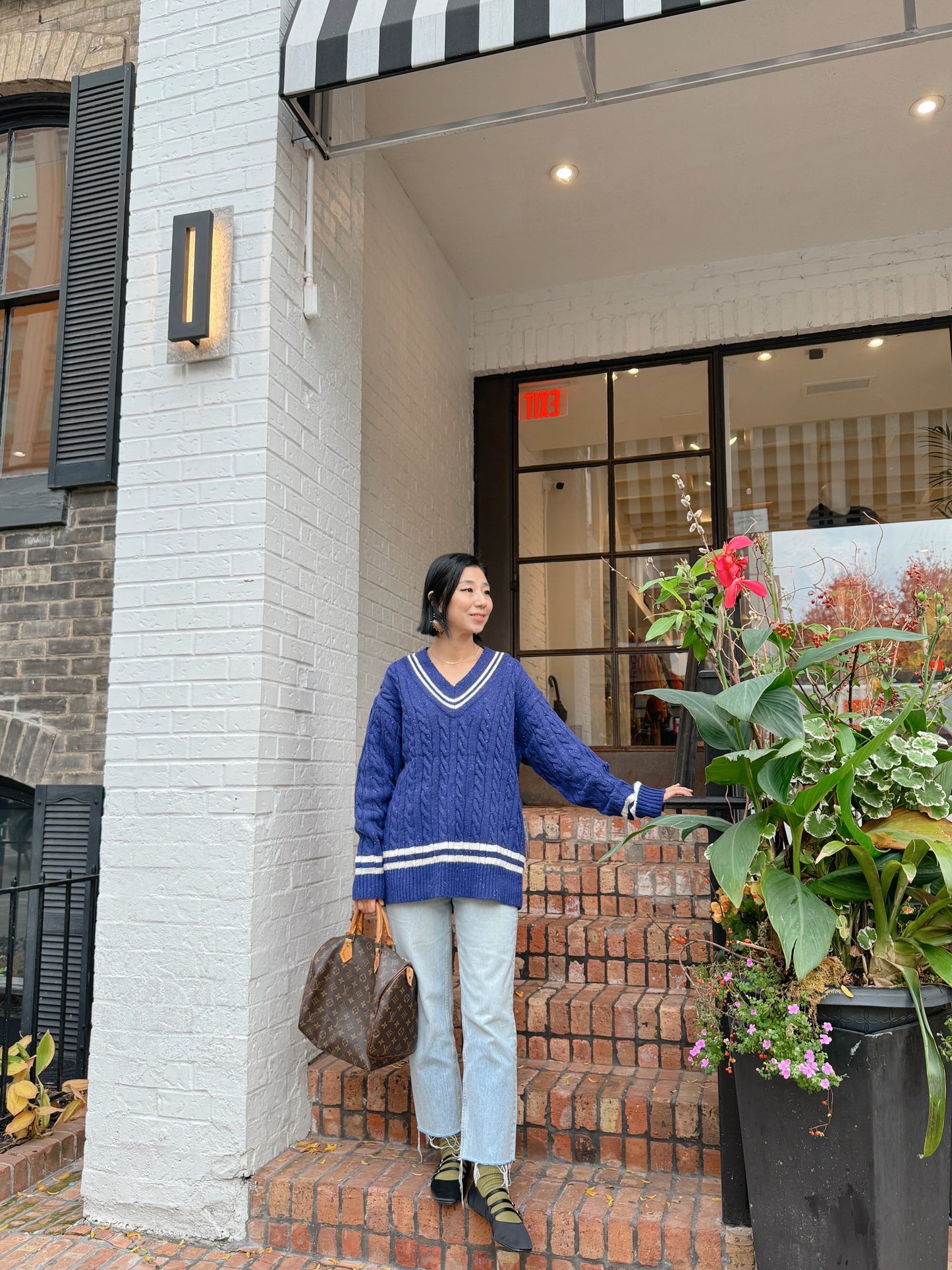 Noel cable knit (blue,red)