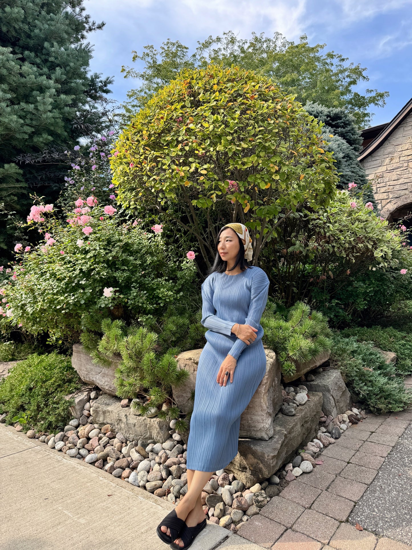 Edge dress (pink, blue)