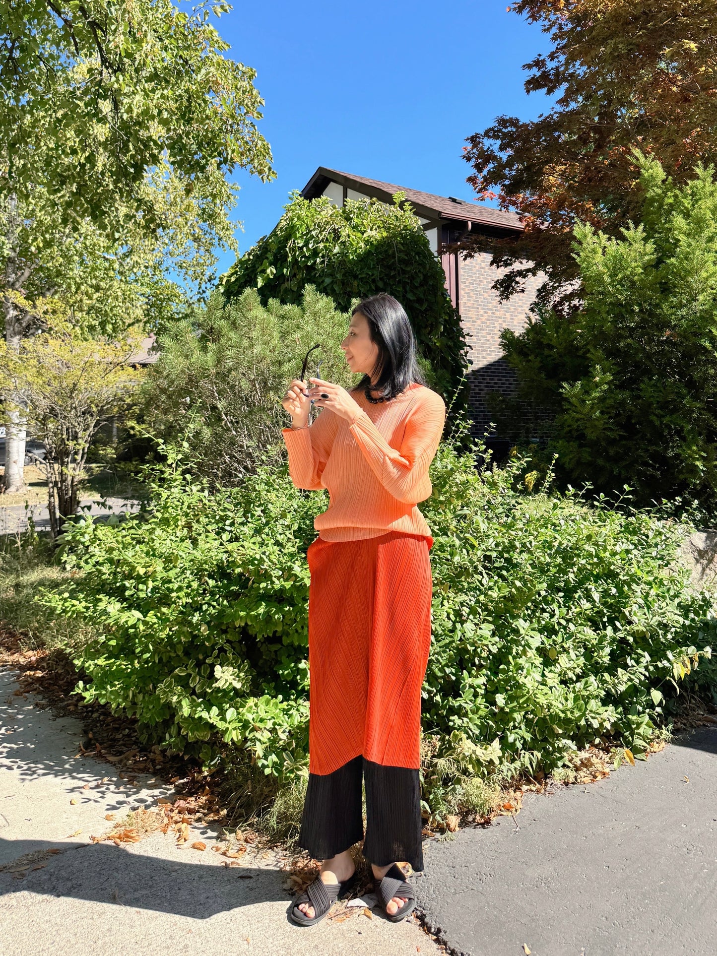 ballon sleeve top(orange, lemon, black)