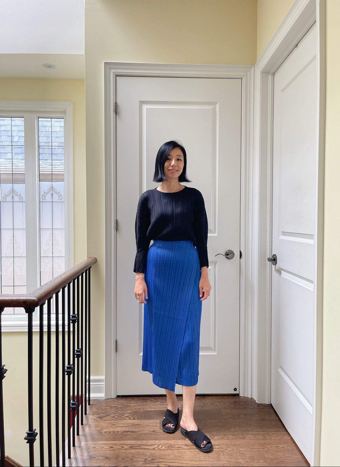 <SPECIAL> Button wrap skirt (green, blue, ivory)