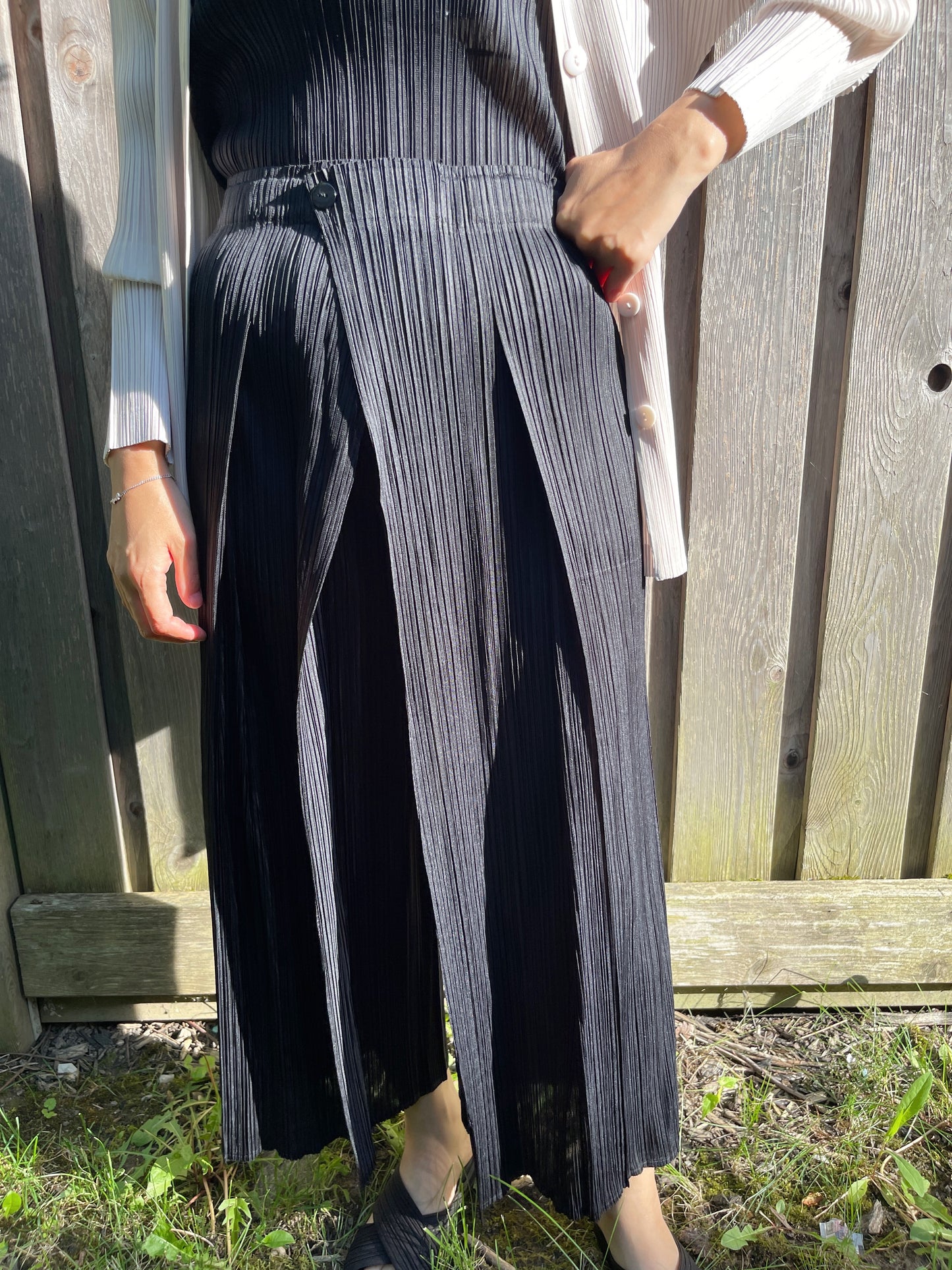 Button wrap pants (mustard, blue, ivory, black)