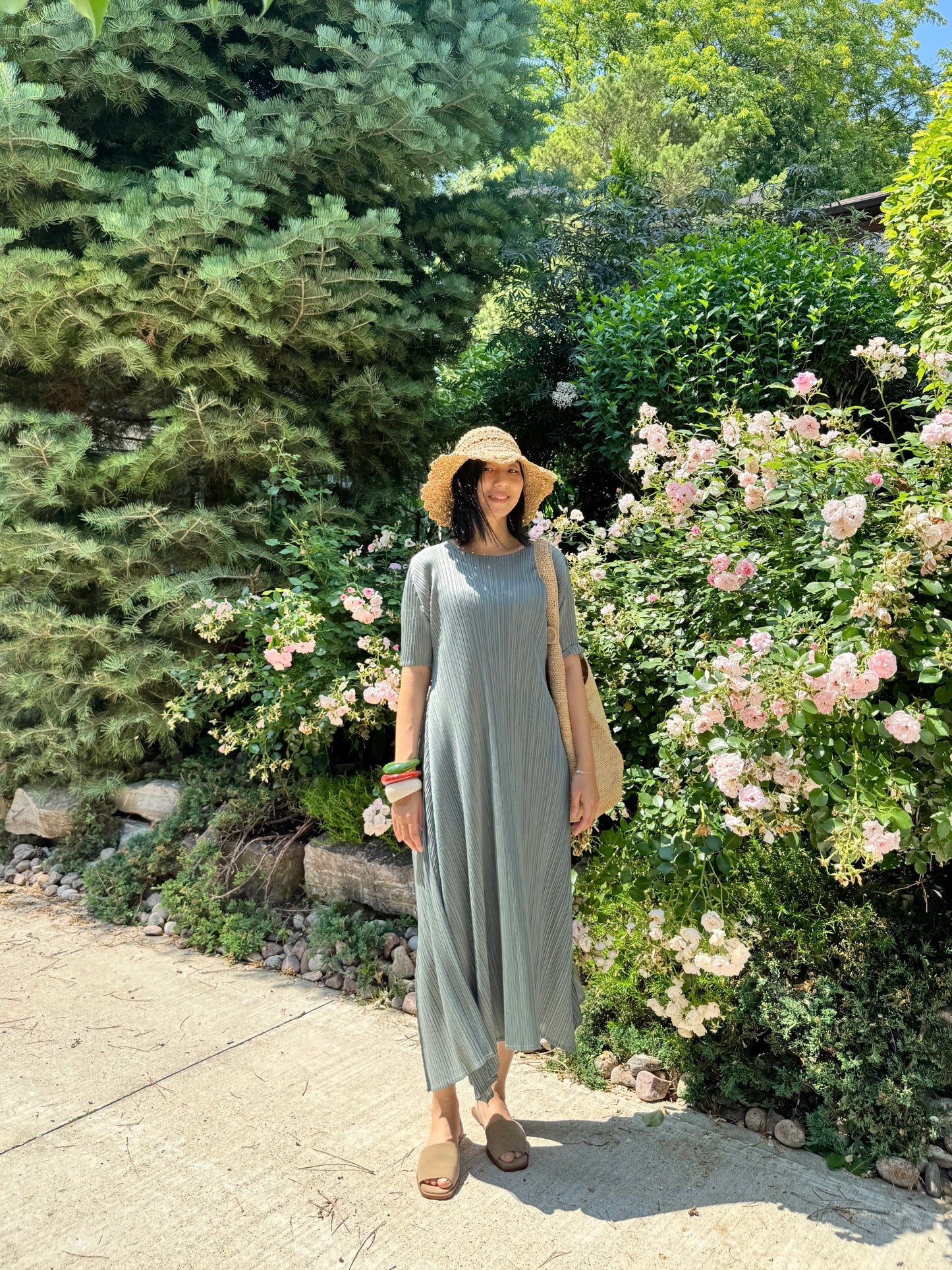 Pleats A-line Dress