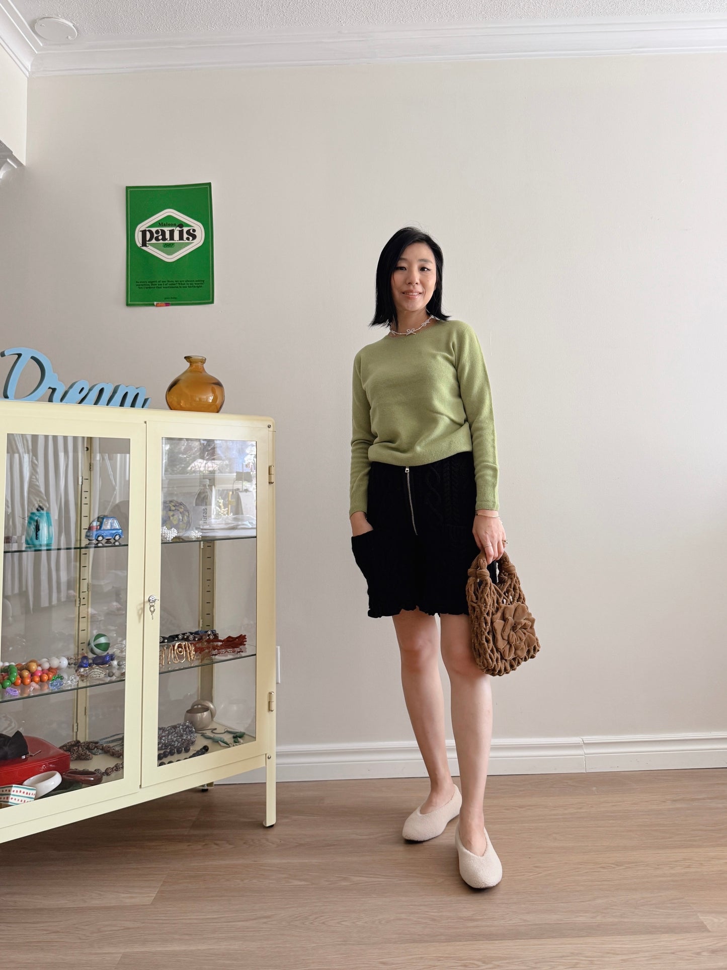 Wool knit shorts(ivory, red, black)