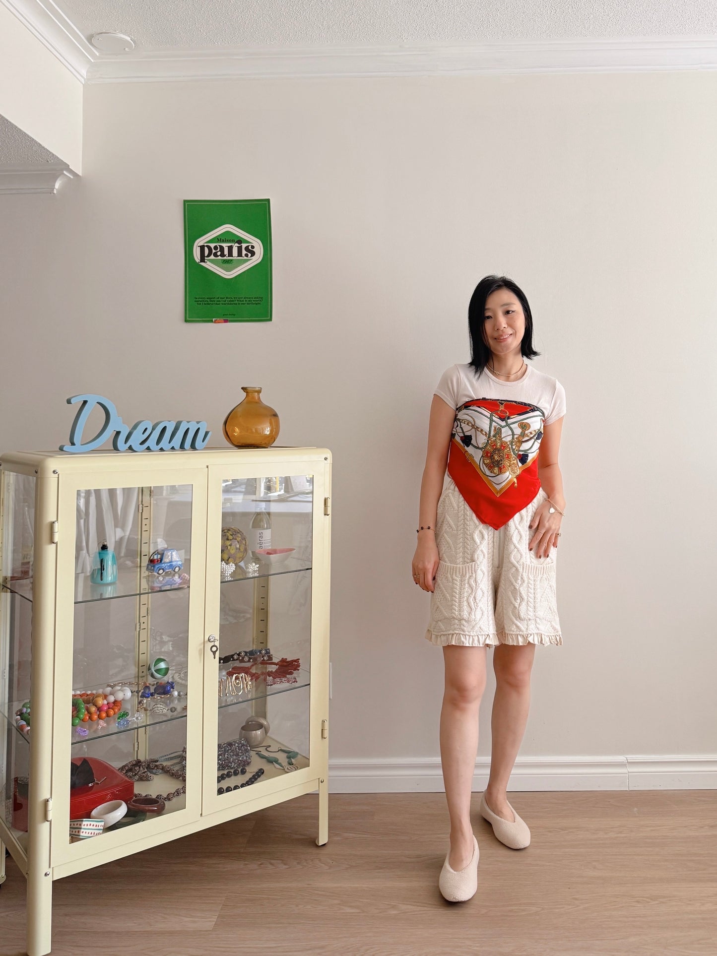 Wool knit shorts(ivory, red, black)