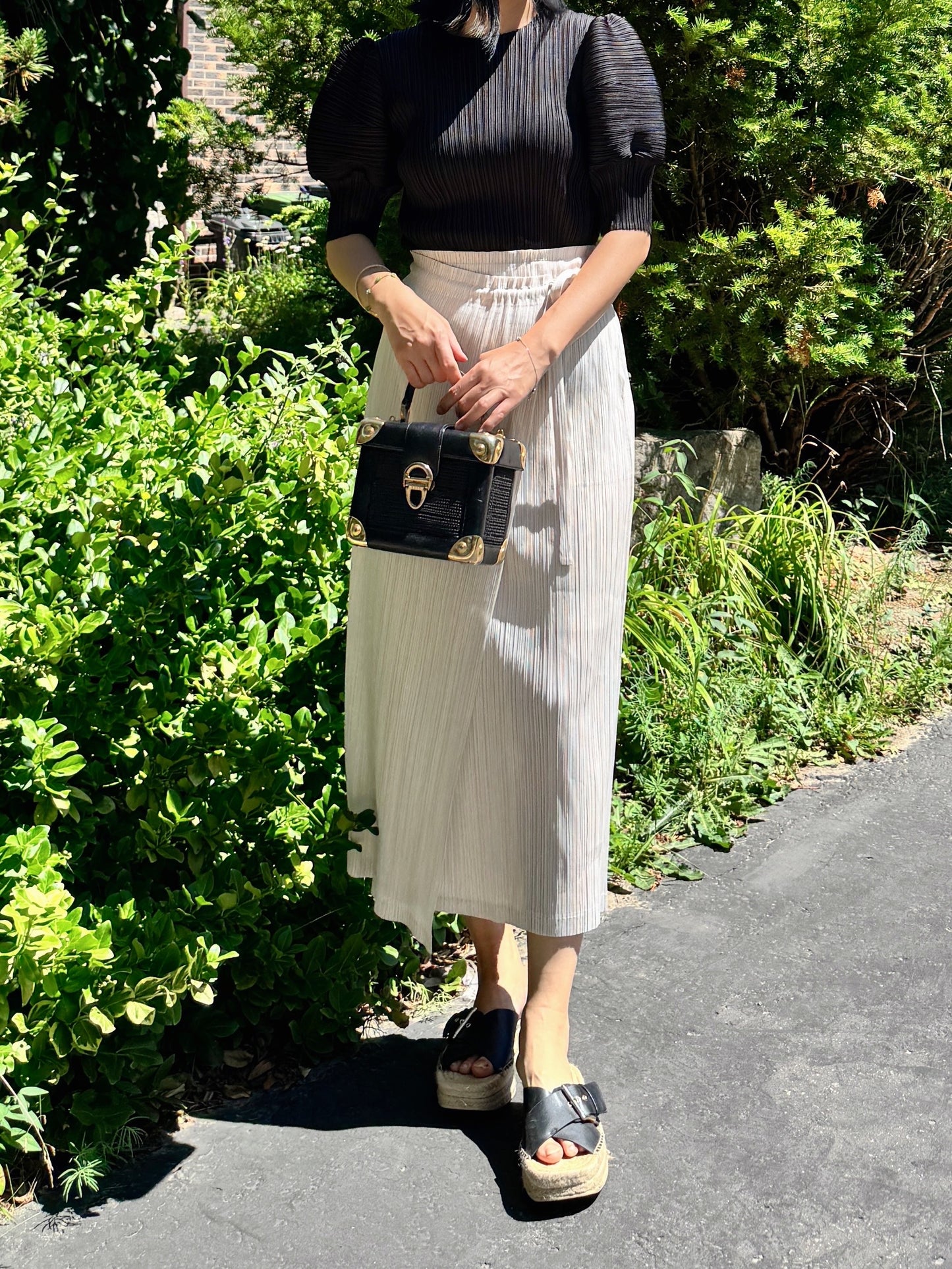 Pleats puff sleeves (pink,yellow,black)