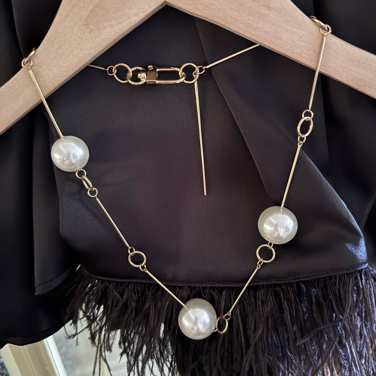 Gold Chunky Pearl Necklace