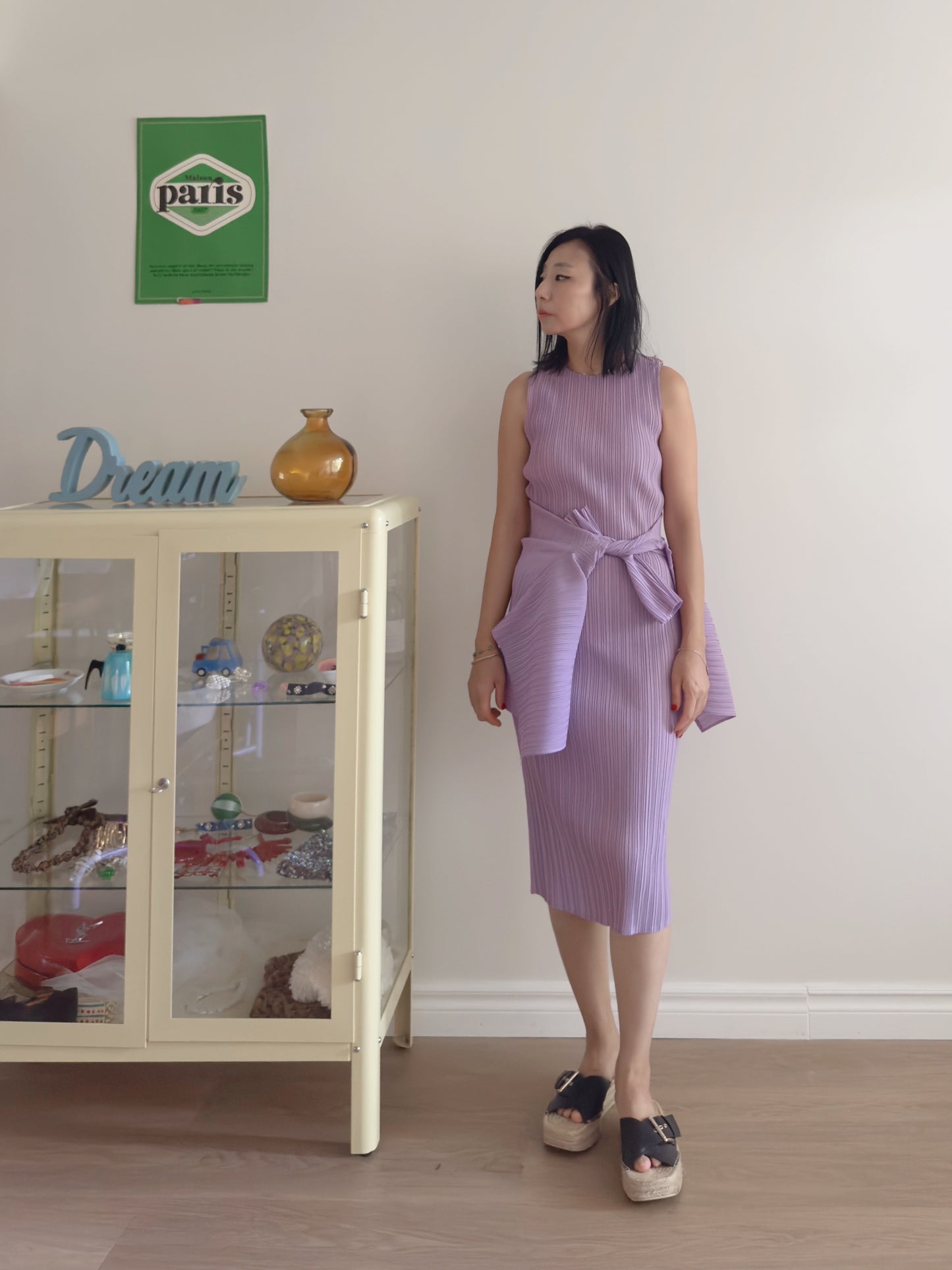 Lavender pleated dress