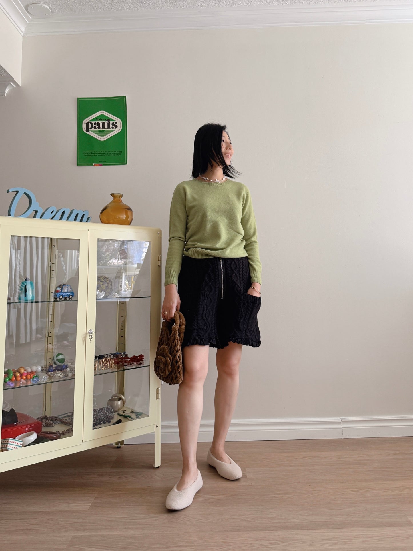 Wool knit shorts(ivory, red, black)