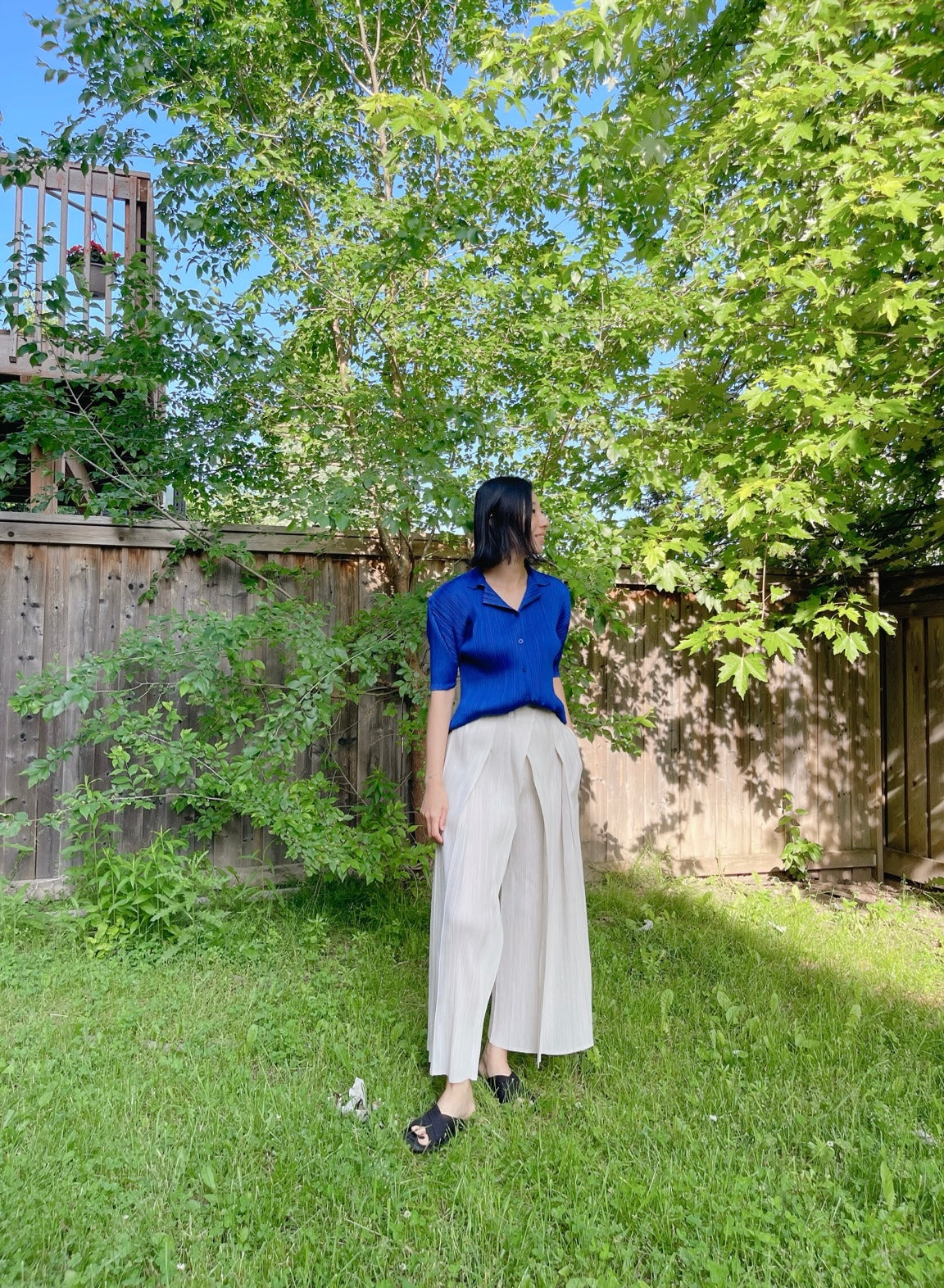 Button wrap pants (mustard, blue, ivory, black)