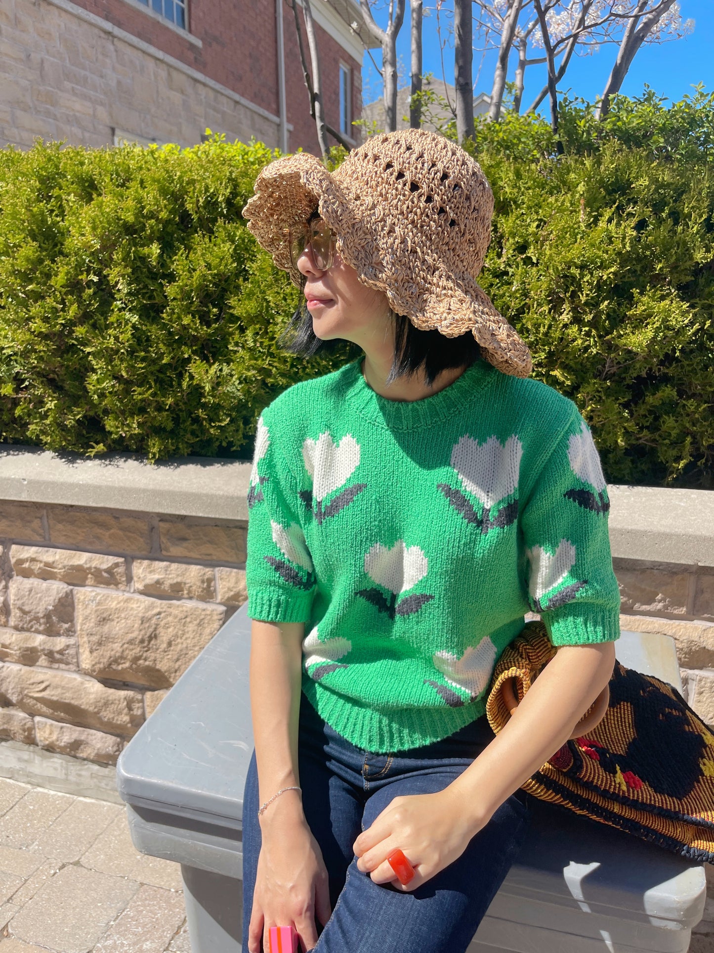 Tulip Knit (black, green)
