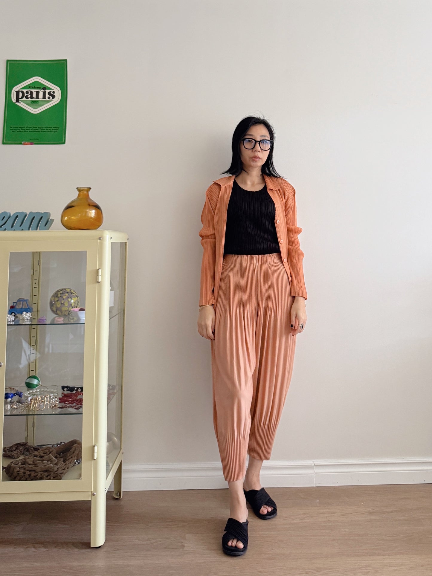 Pleats baggy pants ( black, pink, ivory, orange, mocha)