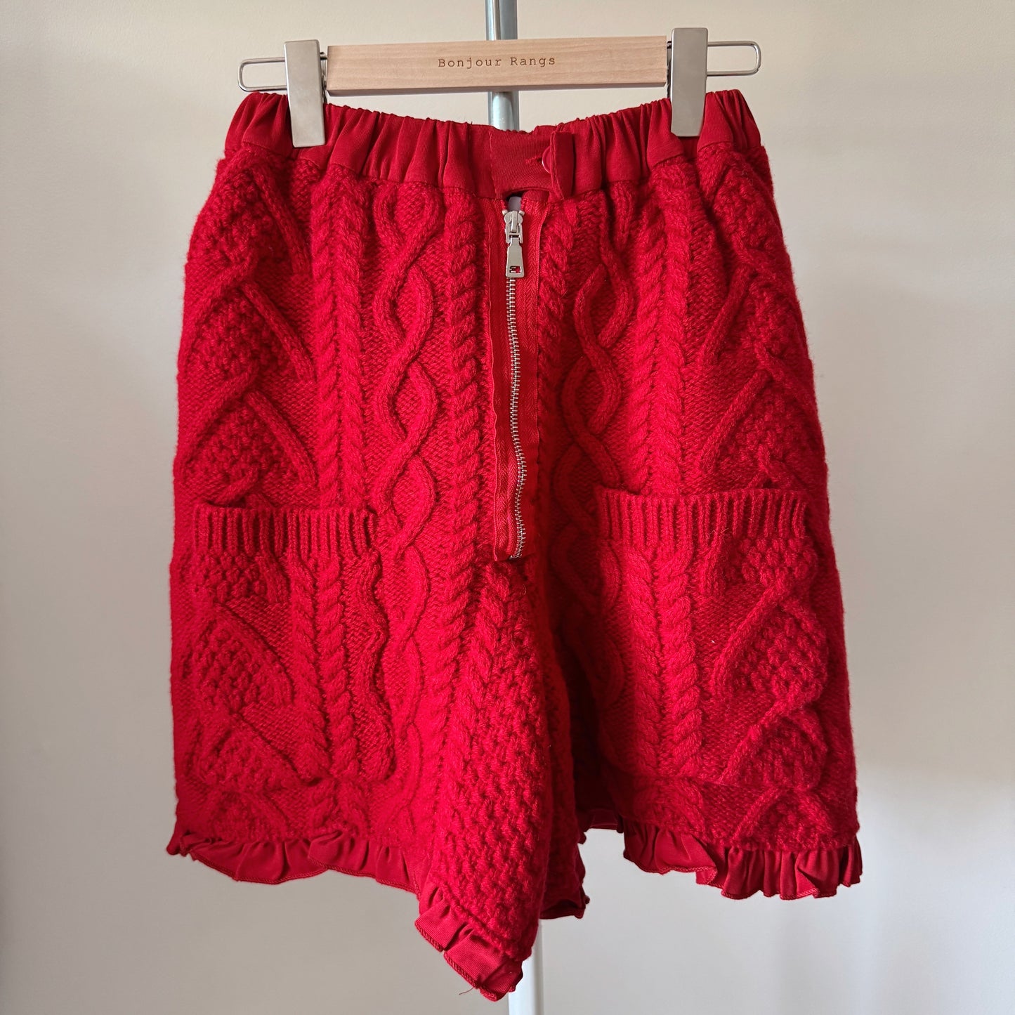 Wool knit shorts(ivory, red, black)