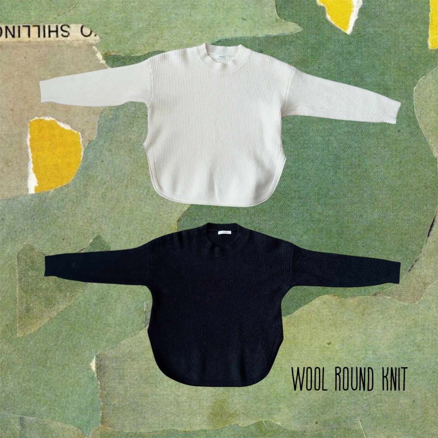 Wool Round Knit (ivory, black)