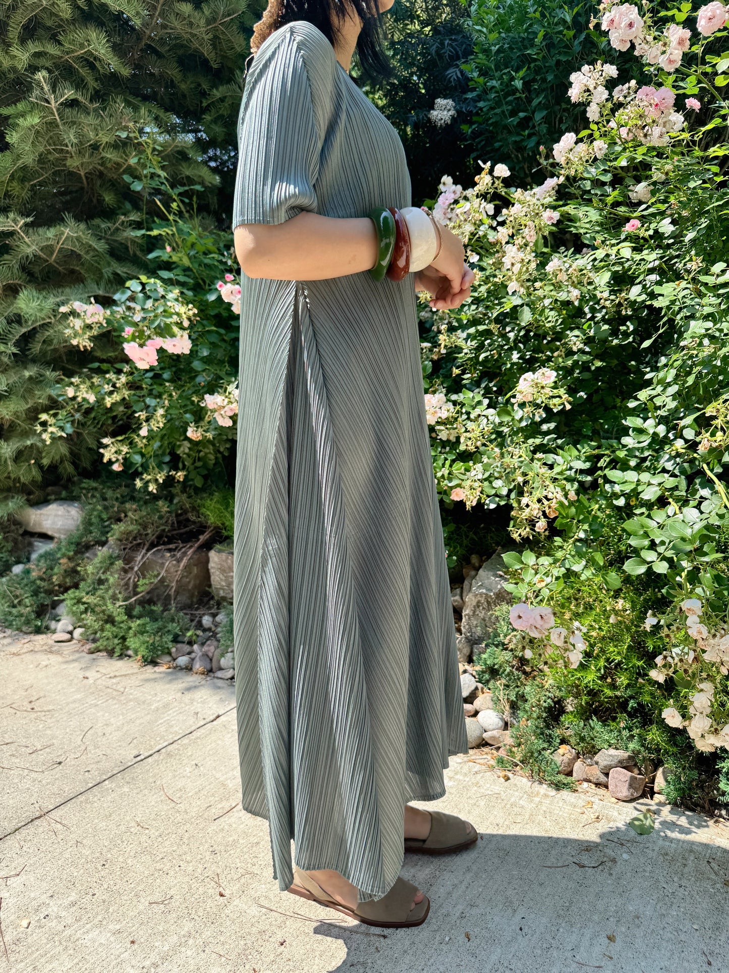 Pleats A-line Dress