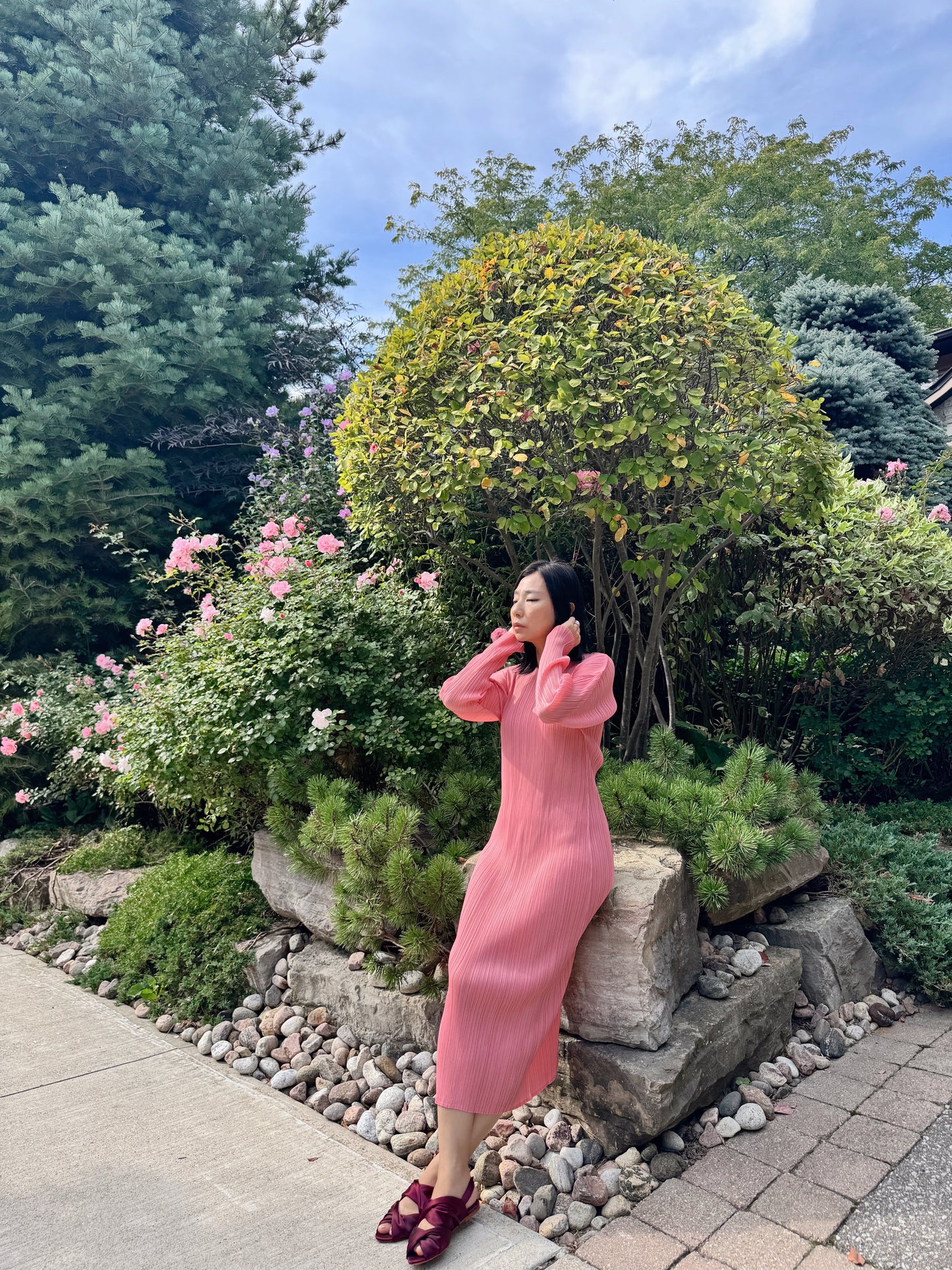 Edge dress (pink, blue)