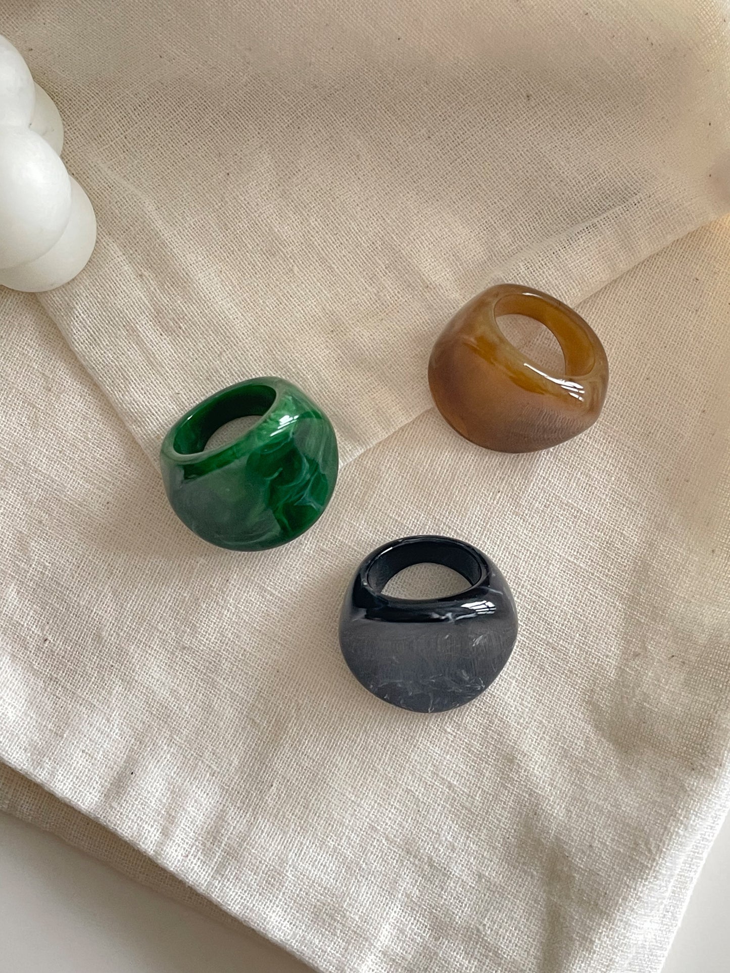 Bold Formica Ring (Green,Brown, Black)