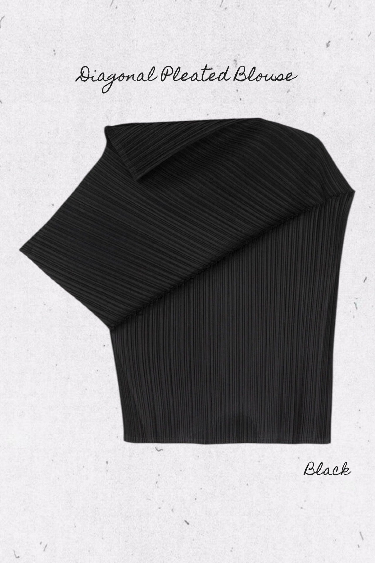 Modern Asymmetry Pleated Top (ivory, black)