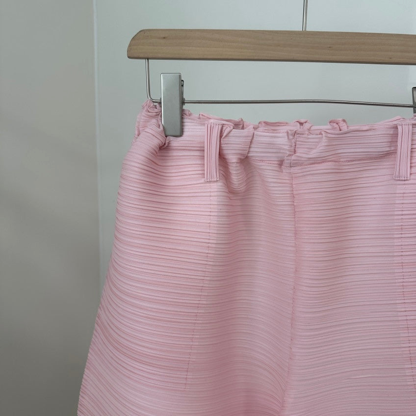 Pleats knee length pants (pink,black,ivory,mocha)