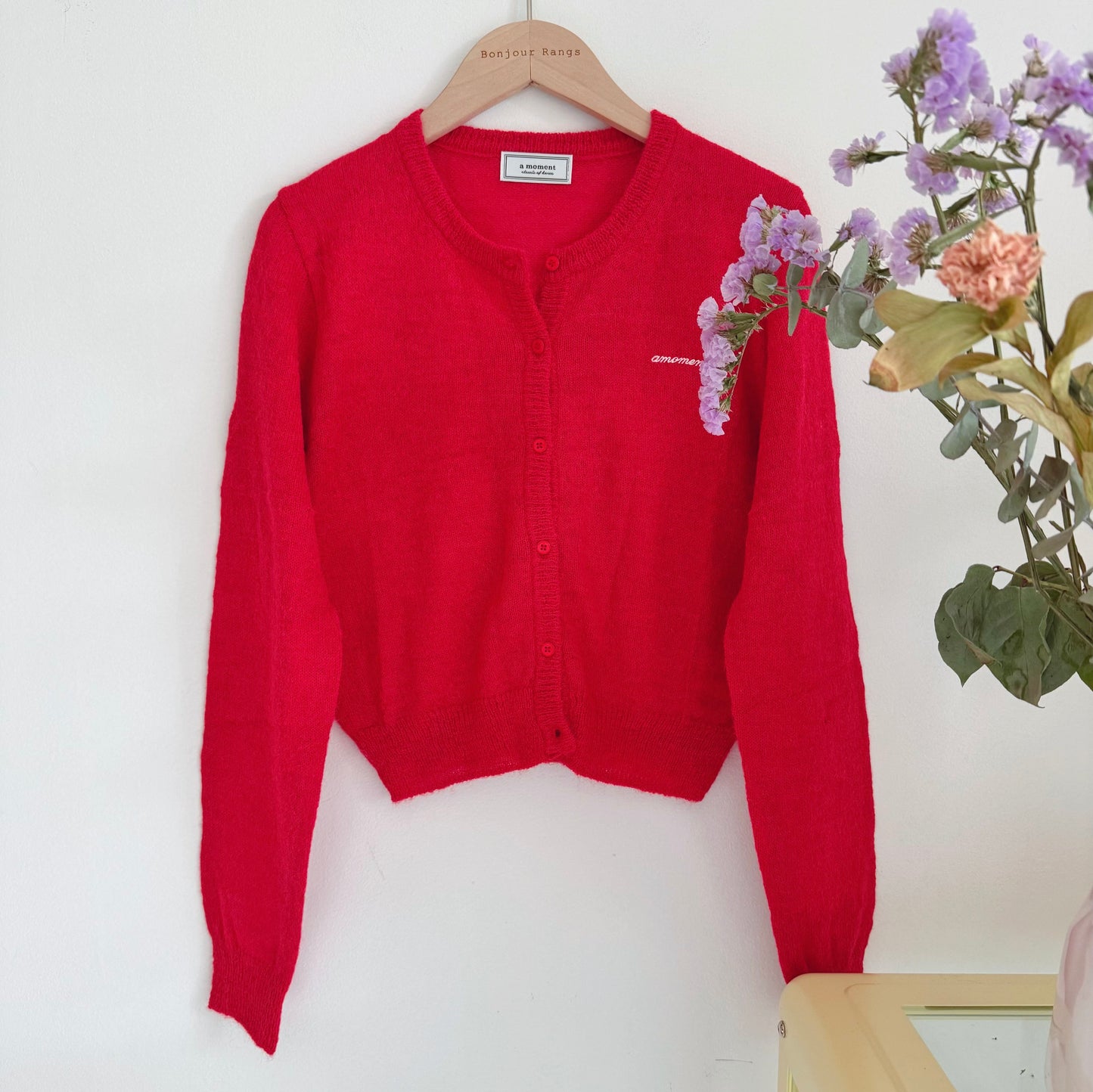 Spring Alpaca Cardigan (blue,lemon,red)