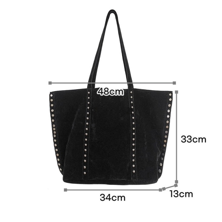 suede studded shoulder bag (brown, red, black)